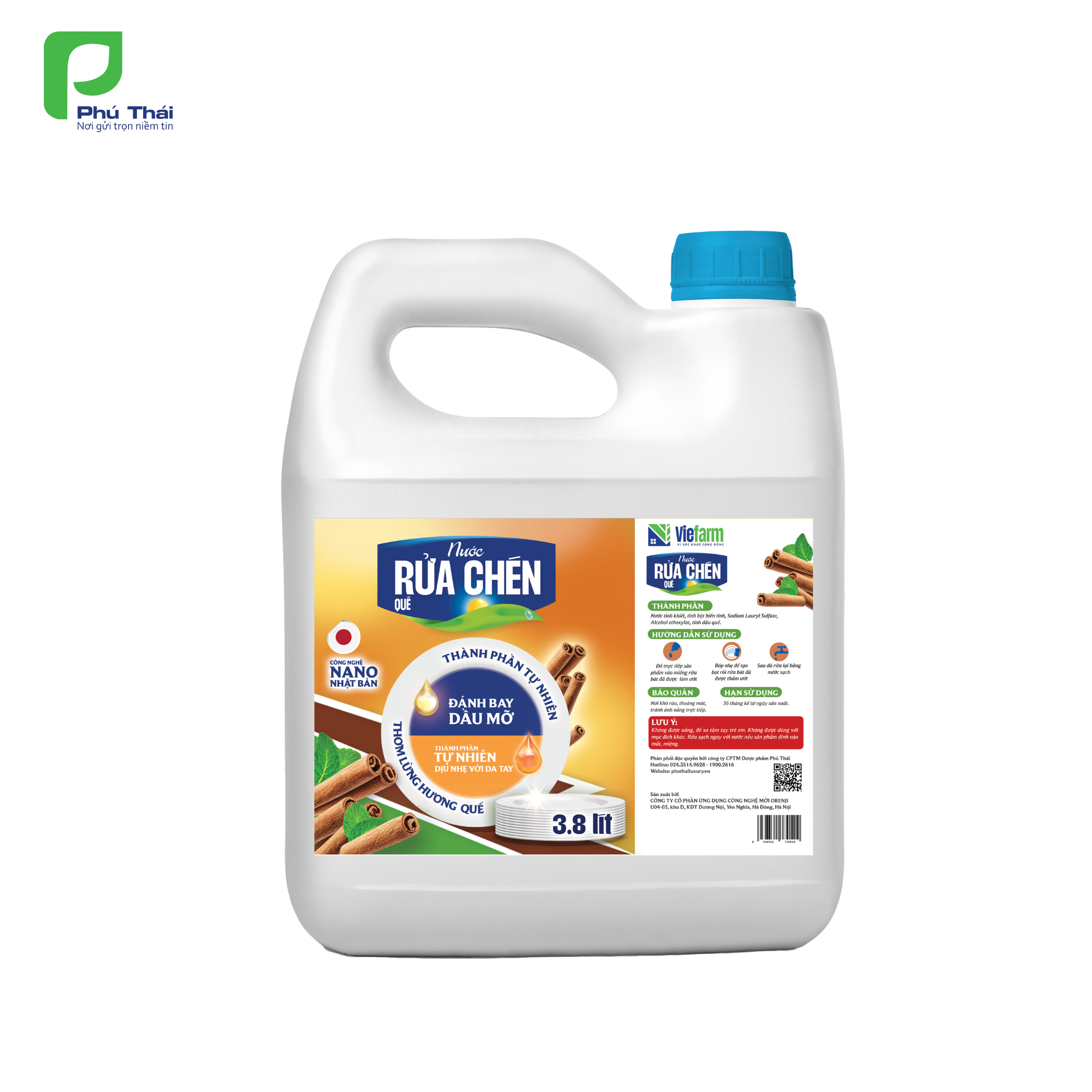 Nước rửa chén quế VIEFARM 3,8 lít - 4