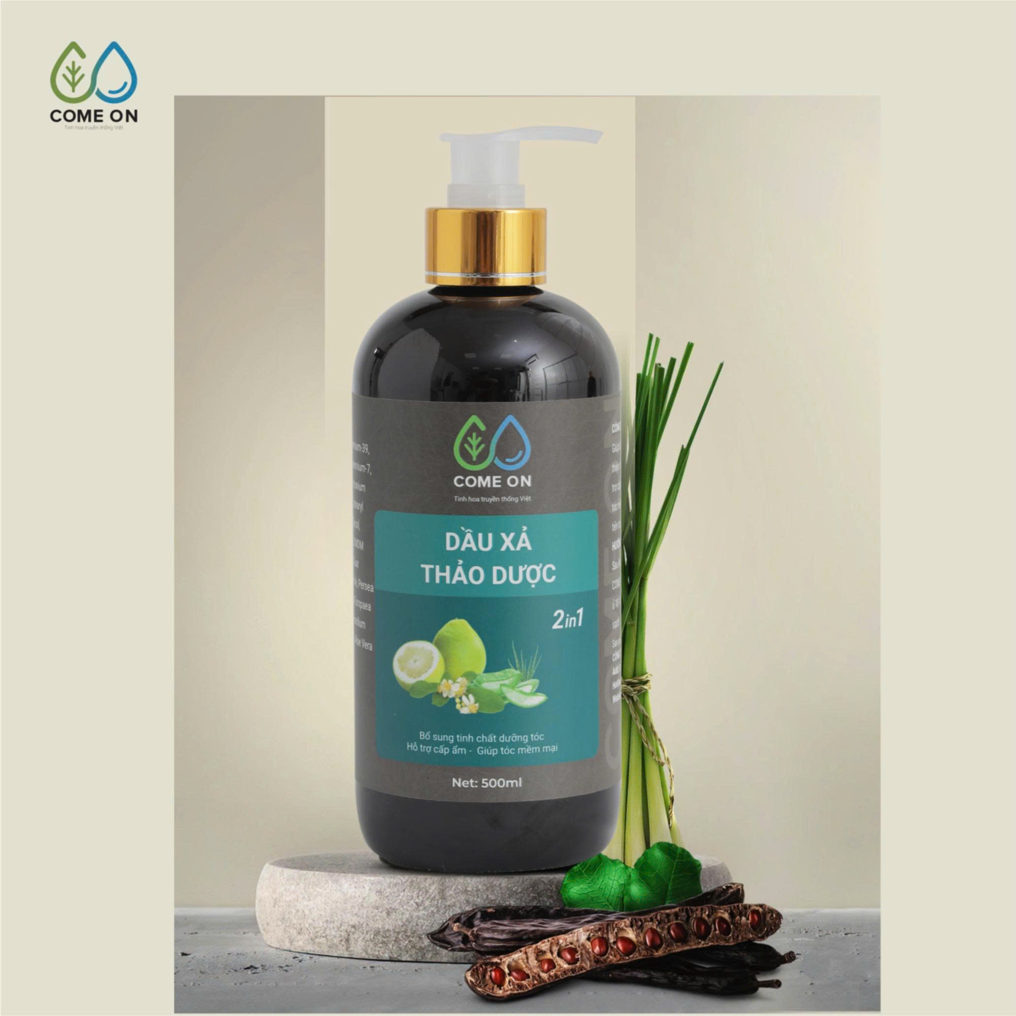 Dầu xả thảo dược 2IN1 COME ON hỗ trợ cấp ẩm, giúp tóc mềm mại 500ml - 9