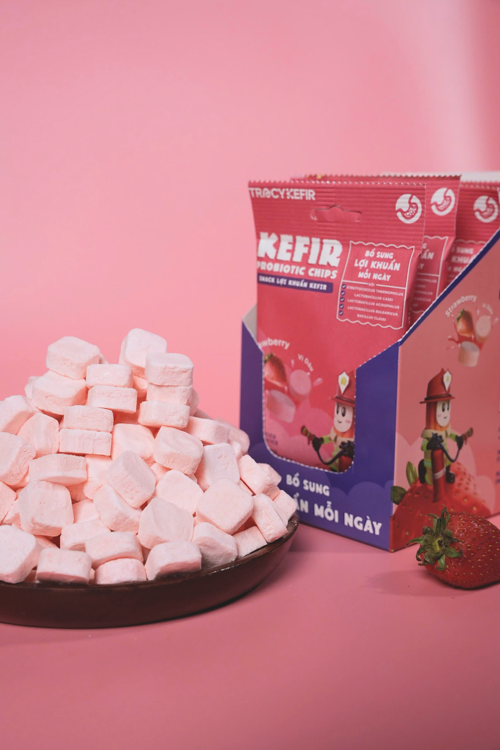 Hộp Snack Lợi Khuẩn Kefir Vị Dâu (5 gói)