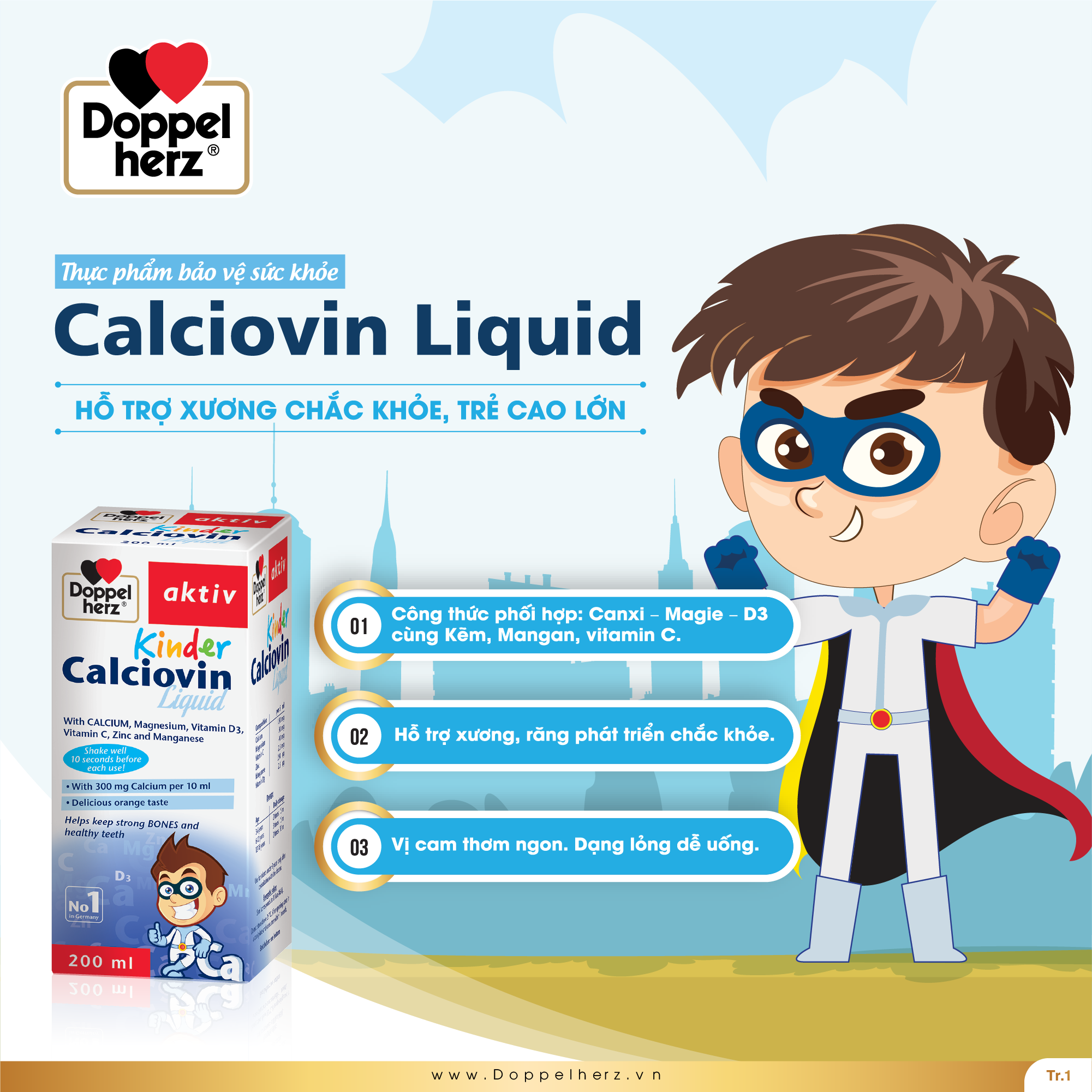 TPBVSK Calciovin Liquid hỗ trợ phát triển xương, răng cho bé - 2