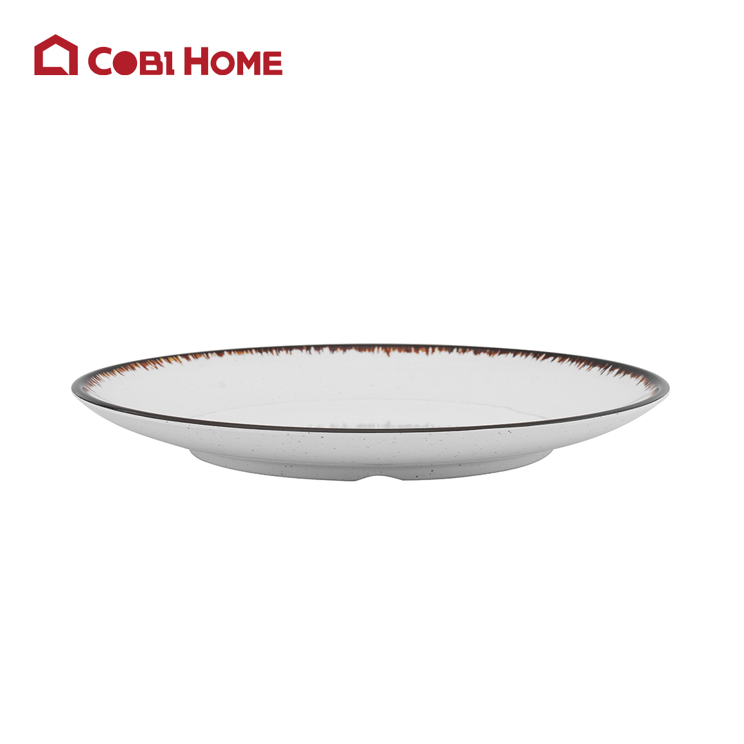 Dĩa Mela tròn viền đen Size Ø201x25_378440_D1108LE_Tieyoushi