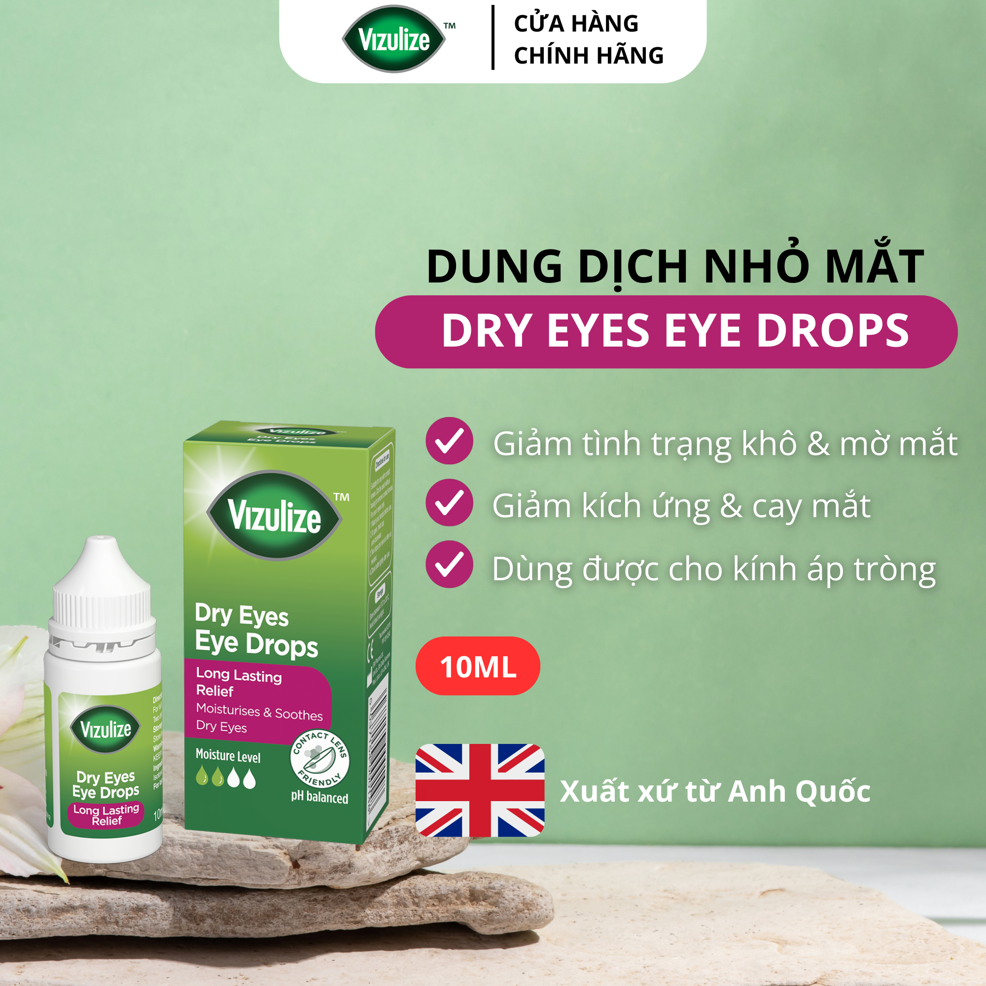 Dung dịch nhỏ mắt Vizulize giảm khô mắt