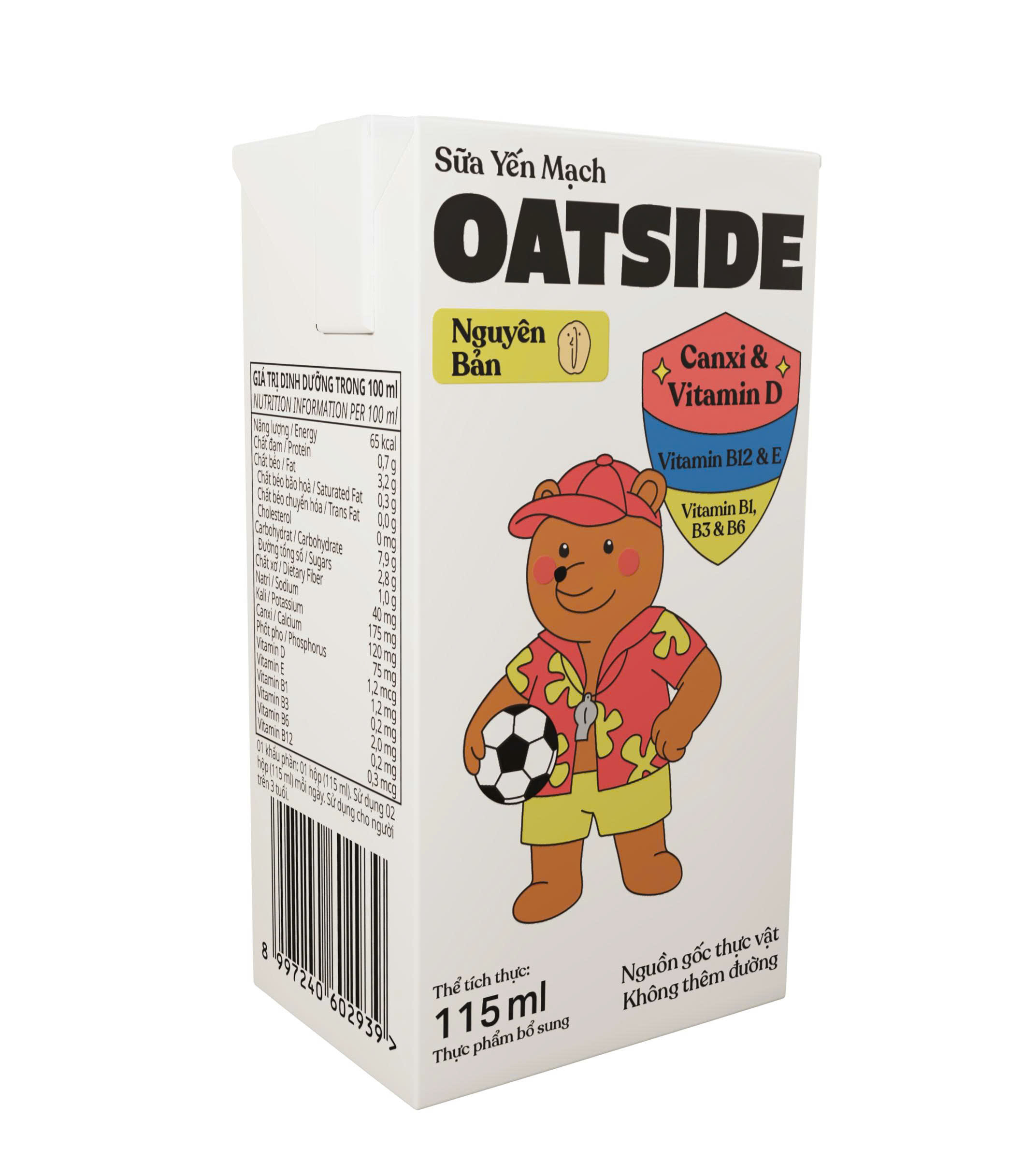 [HSD: 09/2026] Sữa yến mạch OATSIDE vị nguyên bản Original (không đường) Thùng 40 Hộp 115ml