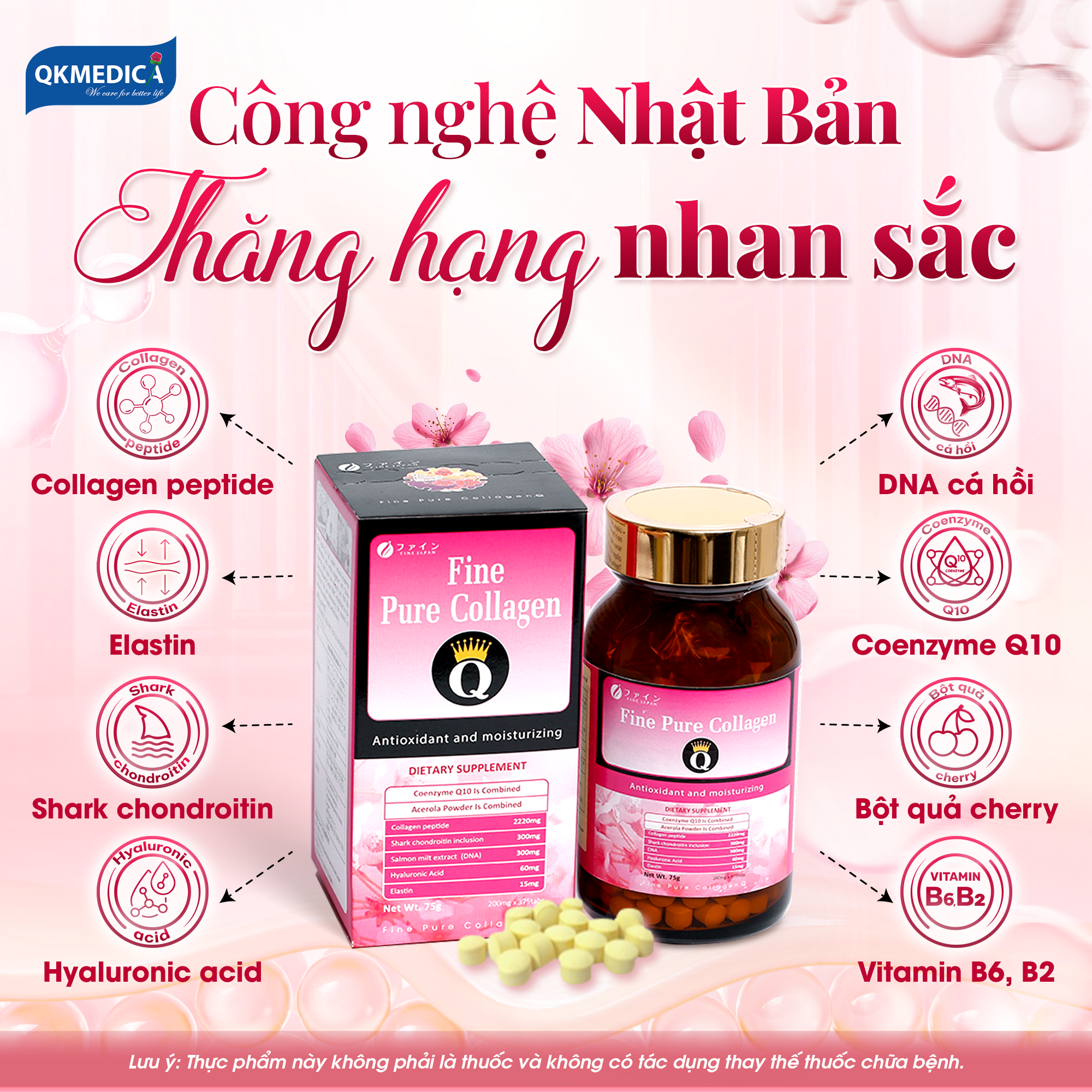 Thực phẩm bảo vệ sức khỏe Fine Pure Collagen Q (hộp 375 viên)