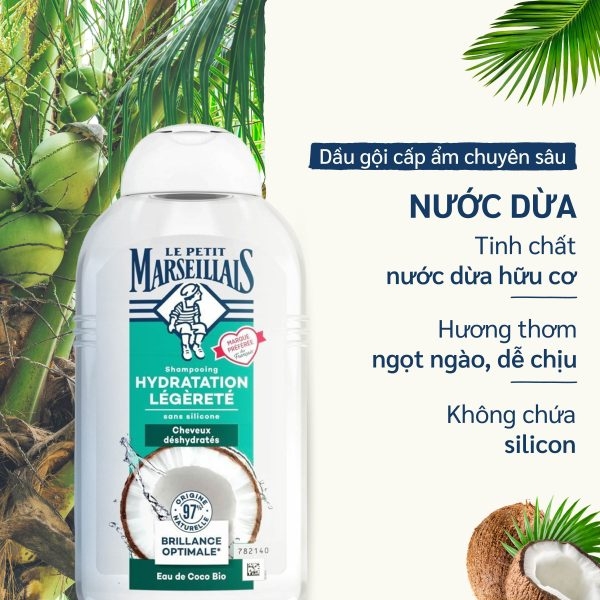Dầu gội hữu cơ LE PETIT MARSEILLAIS 250ml