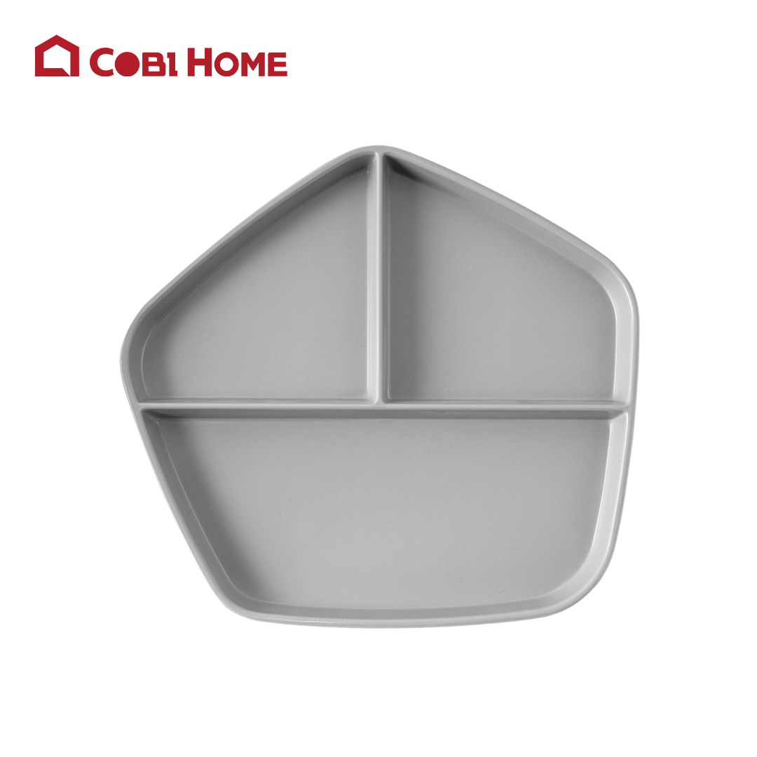 Dĩa Yangge xám lục giác 3 ngăn_378120