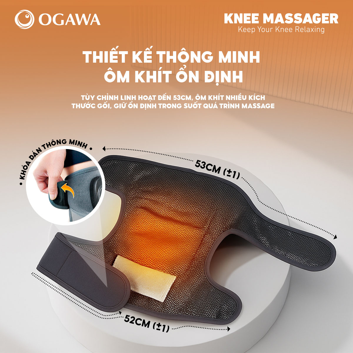 Massage đầu gối OF-1735, màu xám , hiệu Ogawa