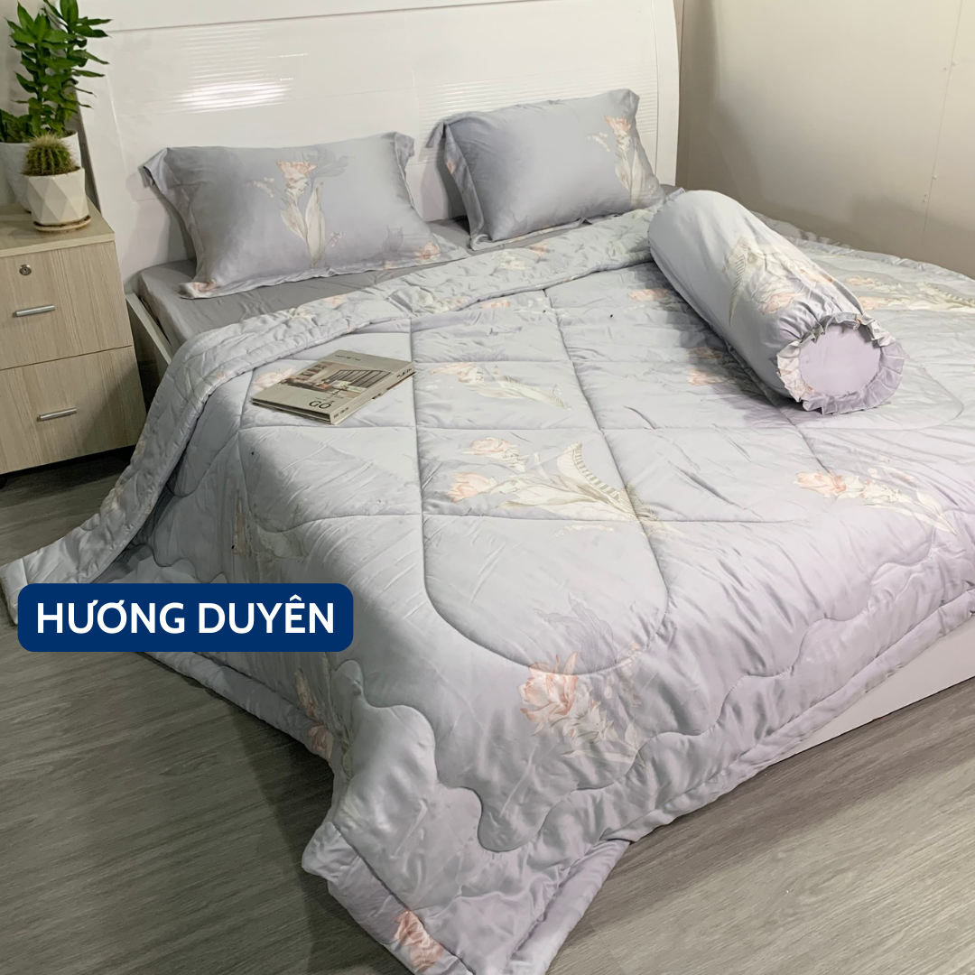 Full bộ ra giường 5 món Tencel 60s Combe-duoc-ban-tai-PL Home & Health Store