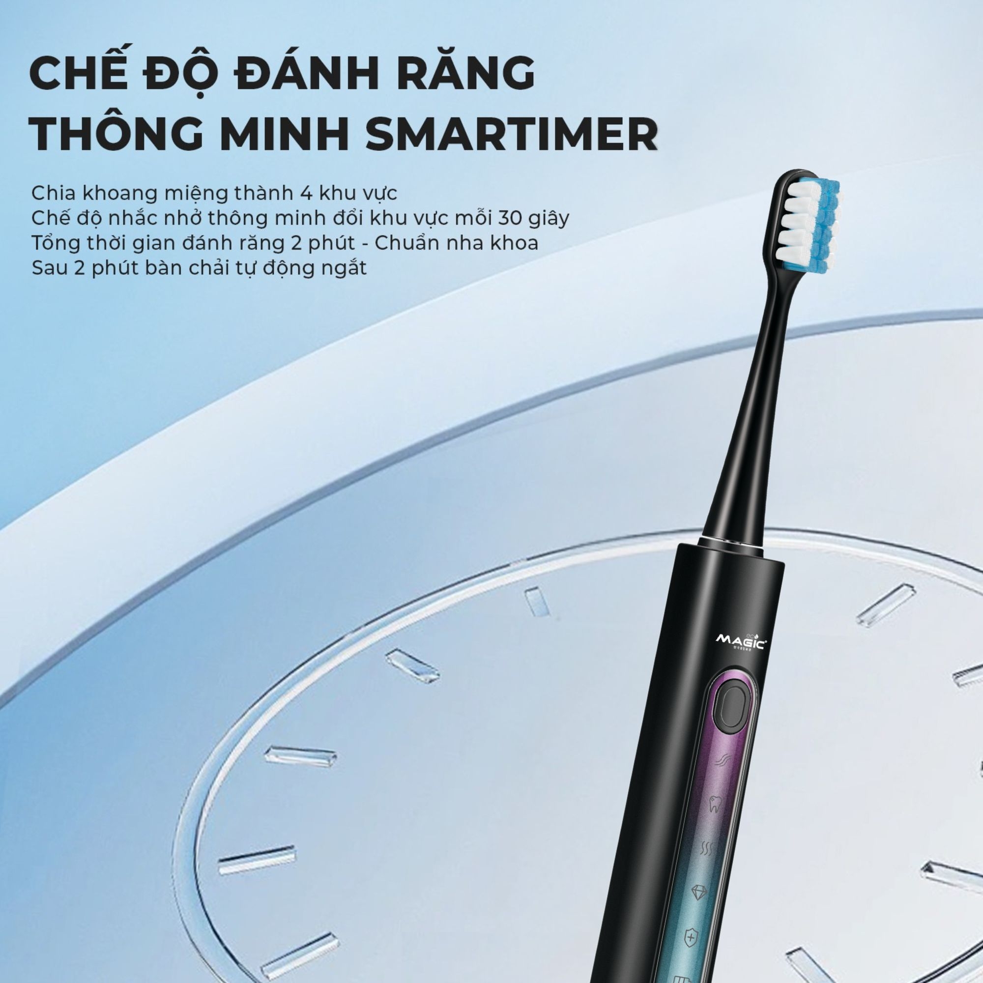 Bàn chải điện Magic Eco Pro-51 màu đen