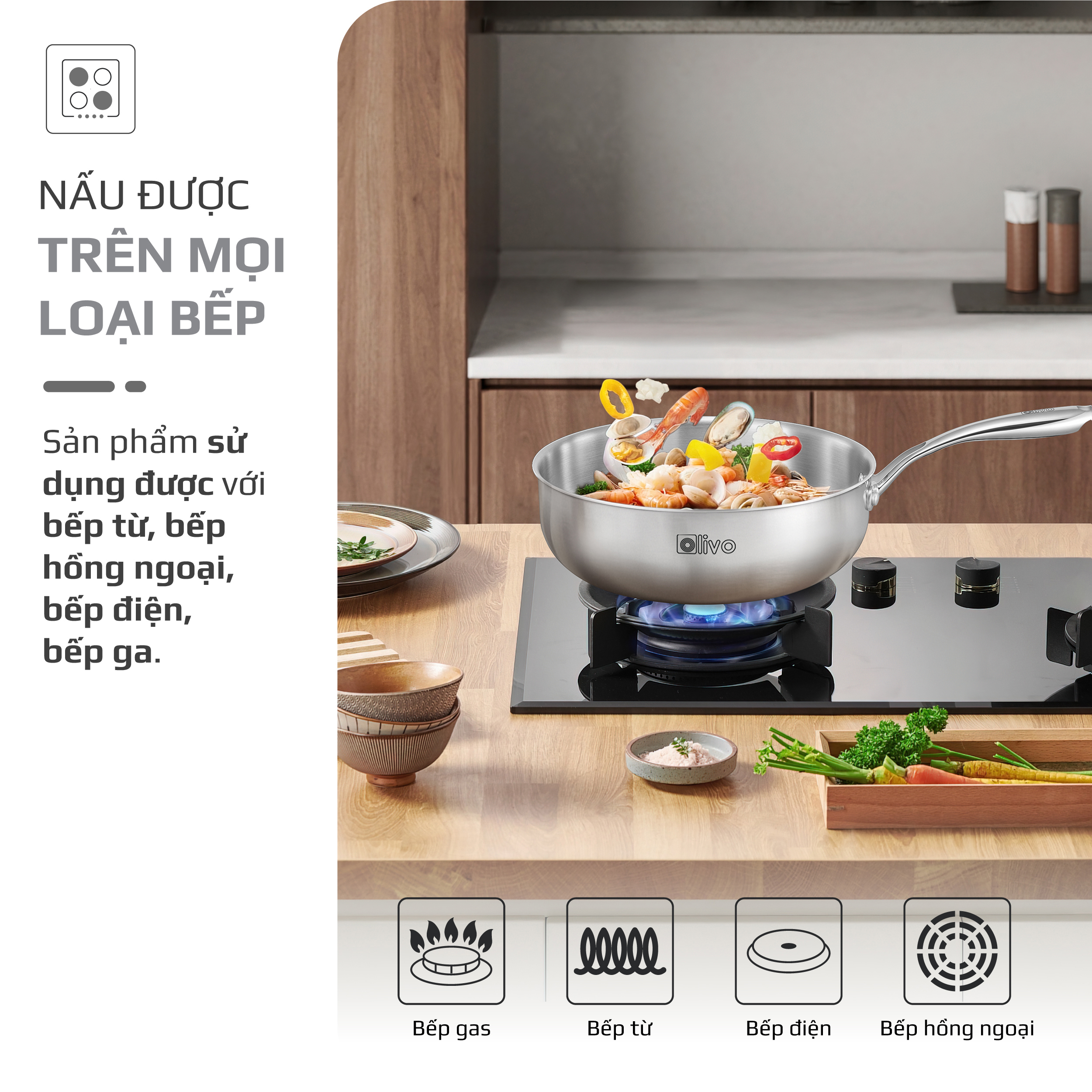 Chảo inox OLIVO 2685