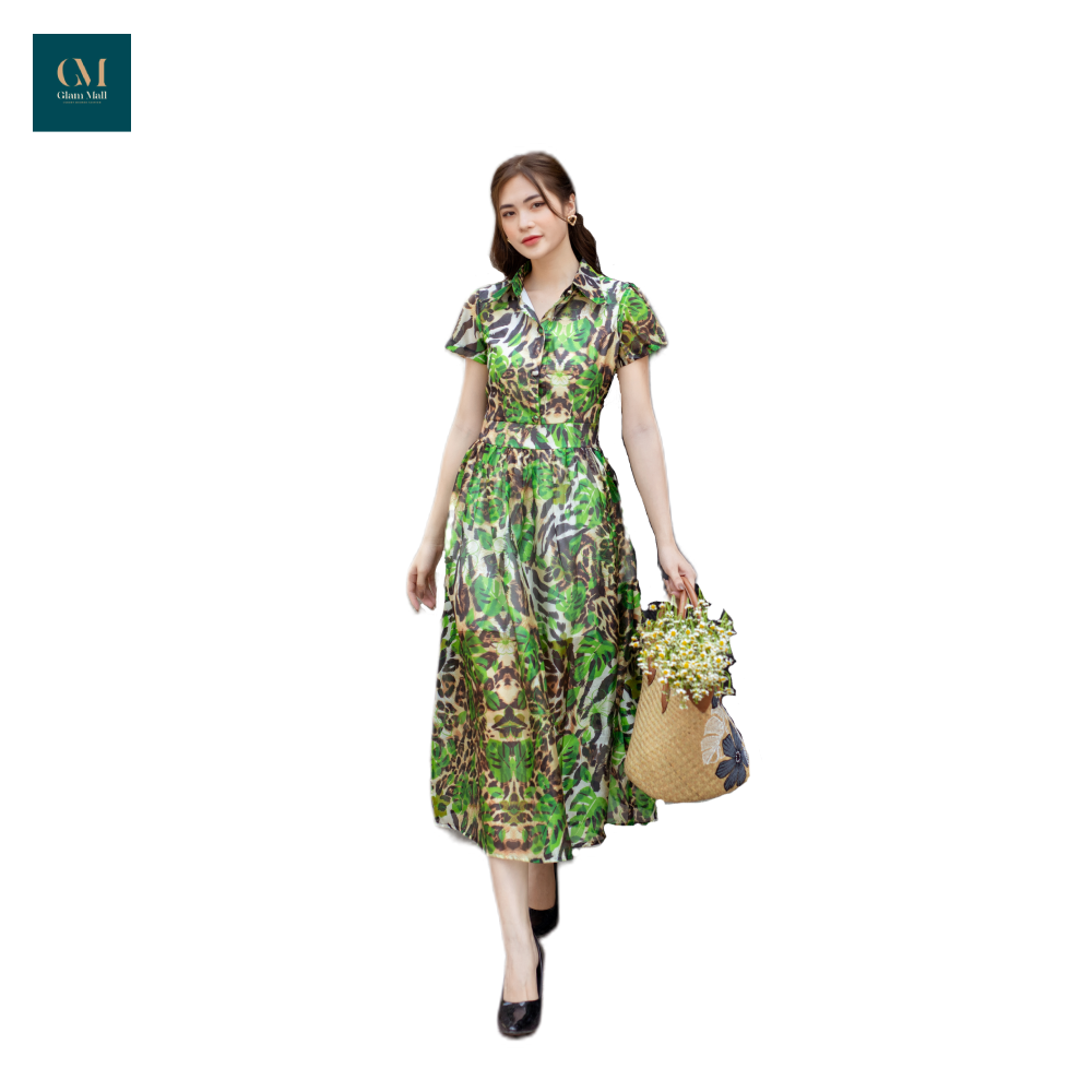 Đầm cổ sơ mi xanh lá Mabel-duoc-ban-tai-PL Home & Health Store