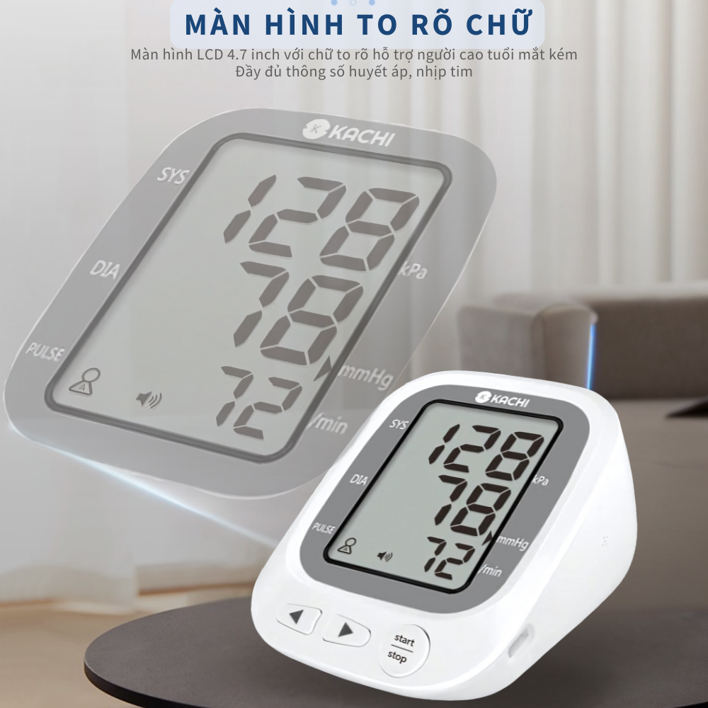 Máy đo huyết áp bắp tay Kachi JN-163B có trợ lý đọc kết quả tiếng Việt hỗ trợ người cao tuổi mắt kém - 5