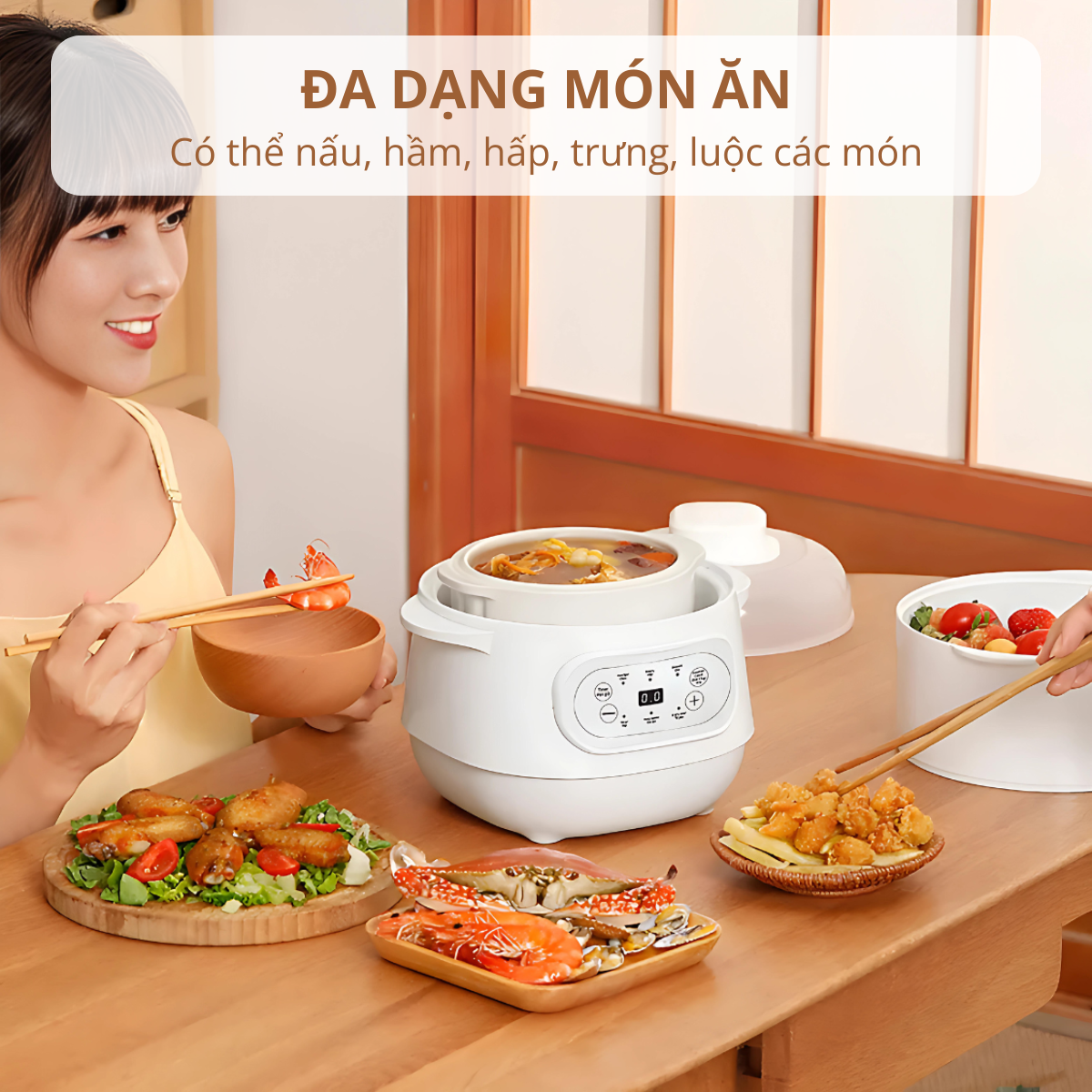 Nồi nấu cháo ăn dặm - chưng yến Mishio MK383 (1L)
