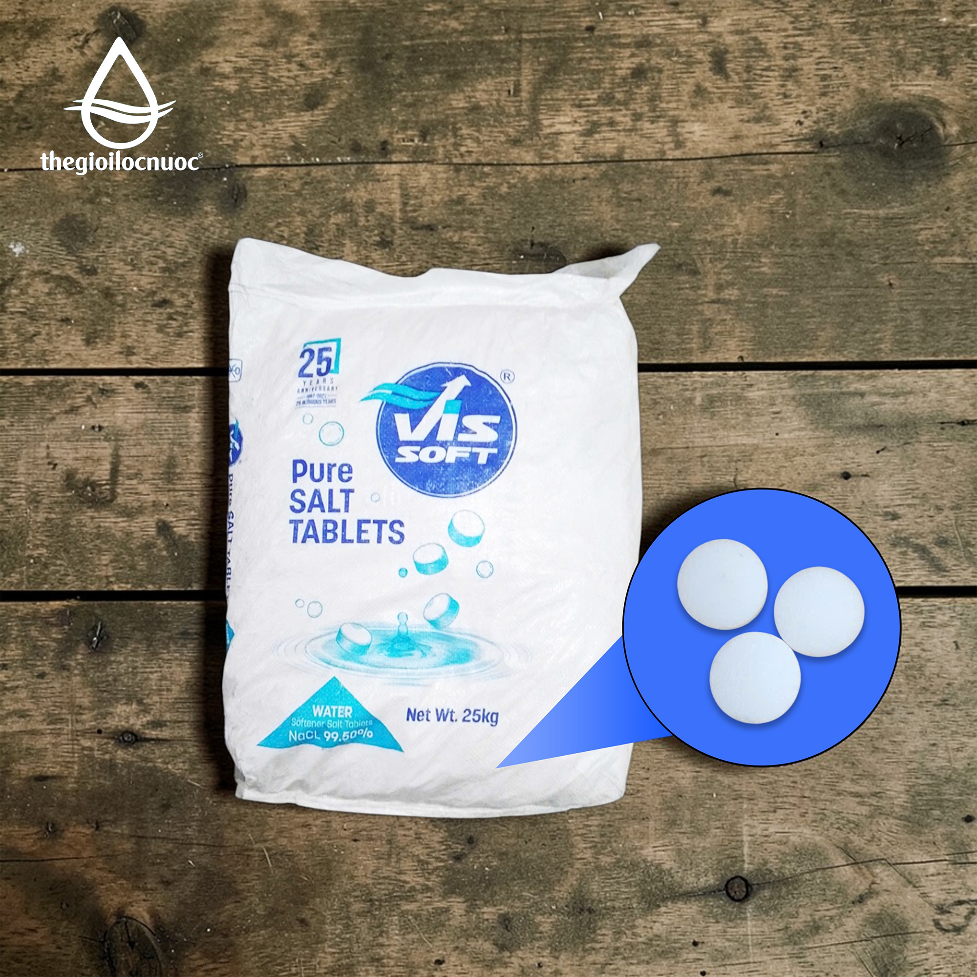 Muối viên tinh khiết Vissoft dùng để hoàn nguyên