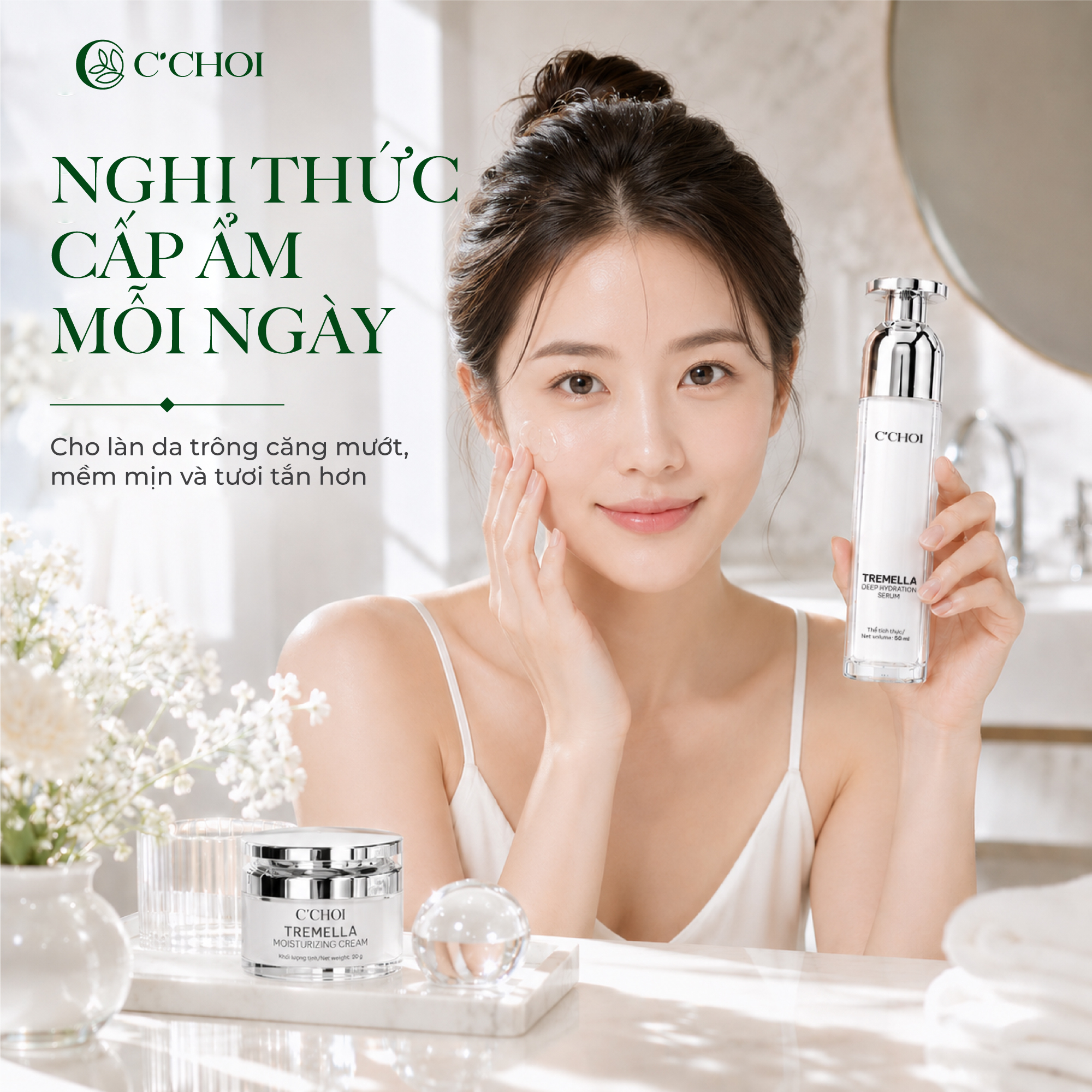 Serum cấp ẩm, chống nhăn da, hỗ trợ làm mờ các dấu hiệu lão hóa da C'Choi - Tremella Deep Hydration Serum - 50ml