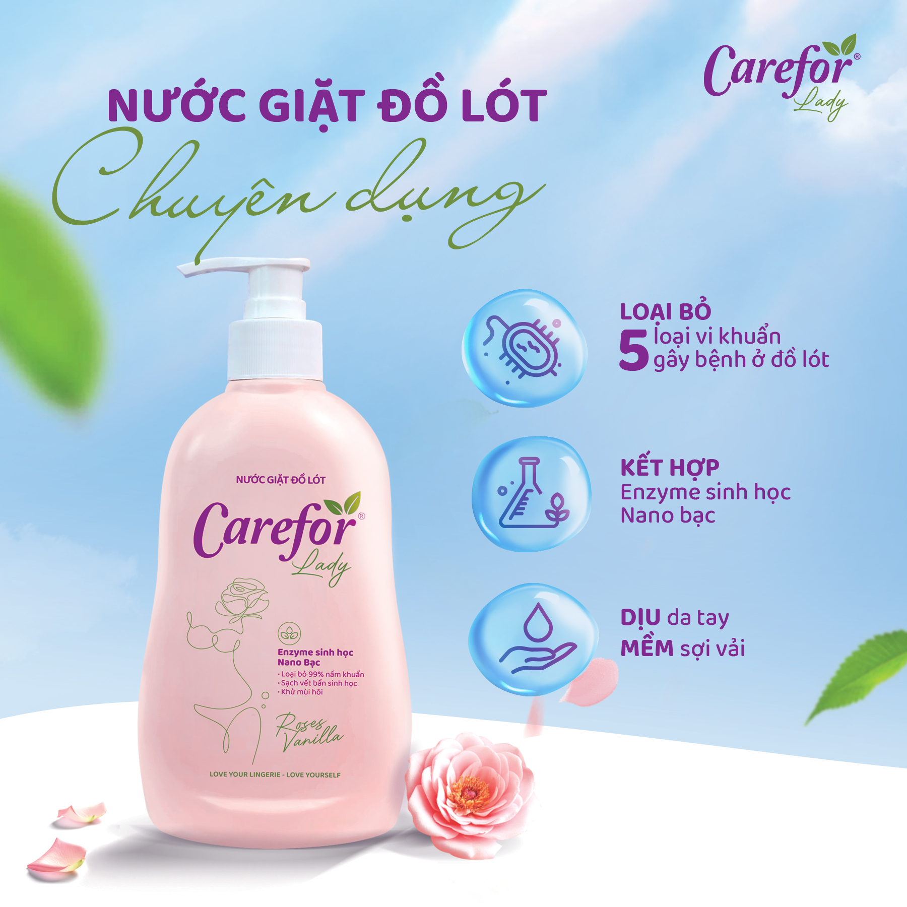 Nước giặt đồ lót Carefor Lady 300ml - 2