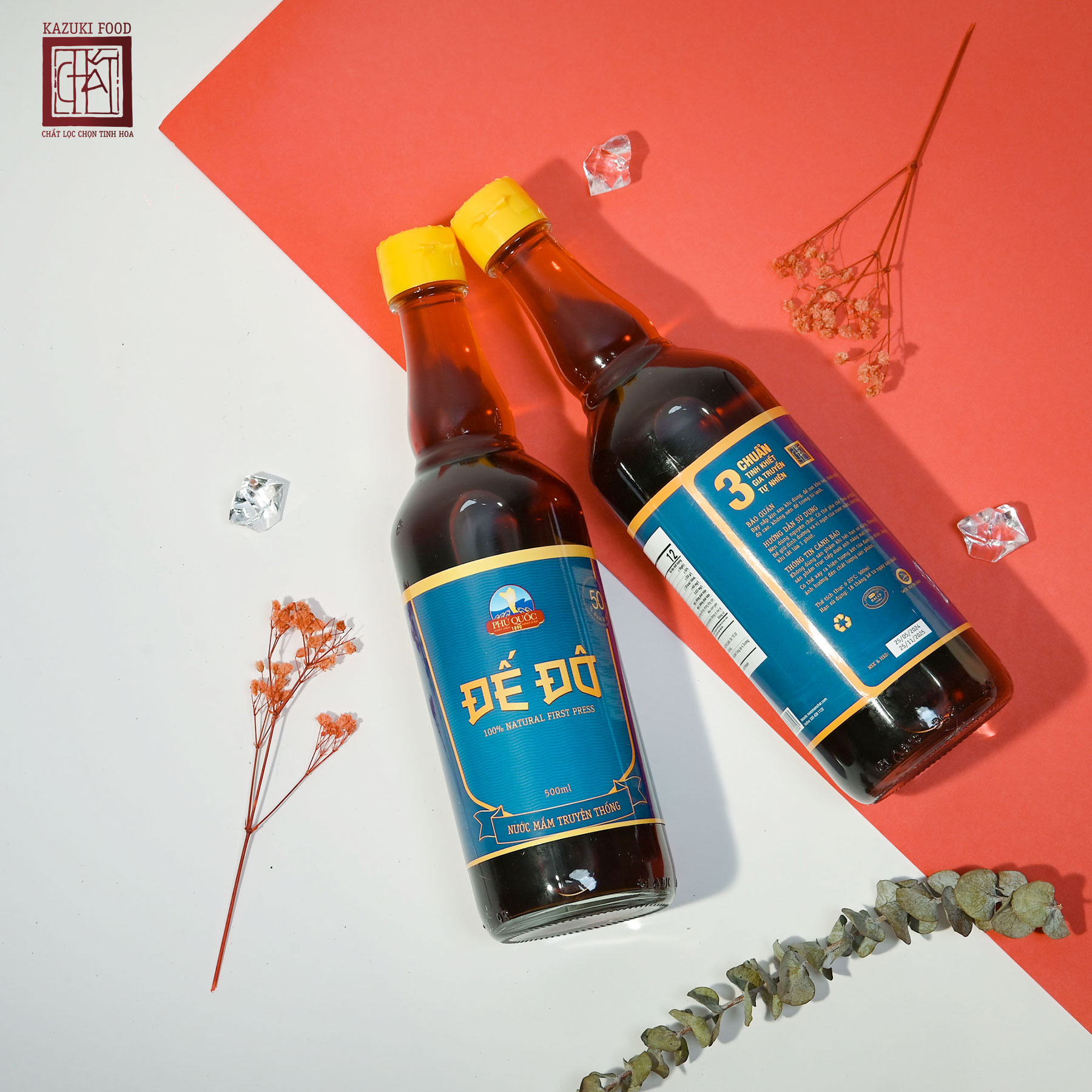 Nước mắm nguyên chất ĐẾ ĐÔ Xanh Phú Quốc (2 chai x 500ml/ 1 chai)
