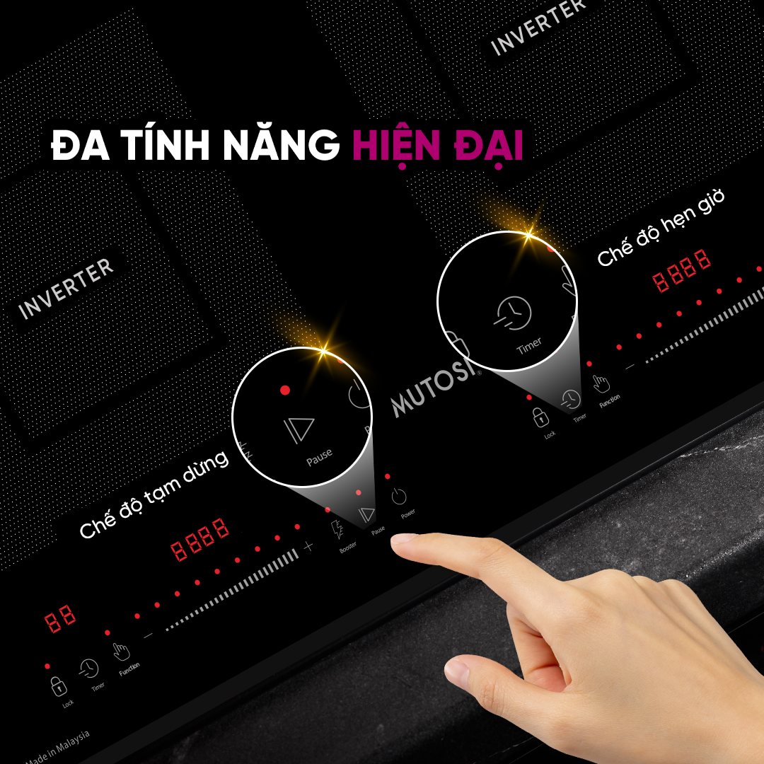 Bếp từ đôi Malaysia Mutosi MI-268KB