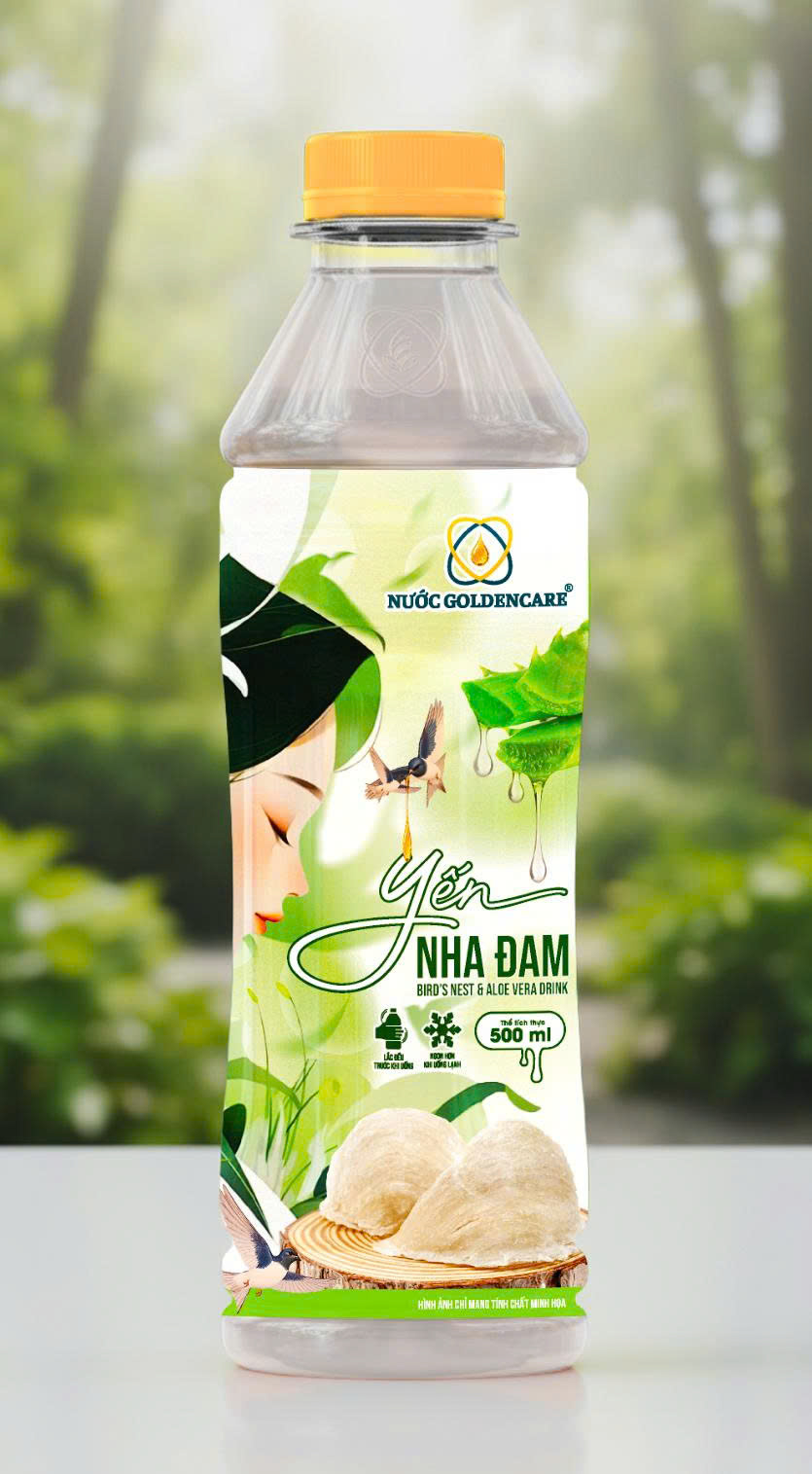 THÙNG 24 CHAI NƯỚC GOLDENCARE - YẾN NHA ĐAM 500ml