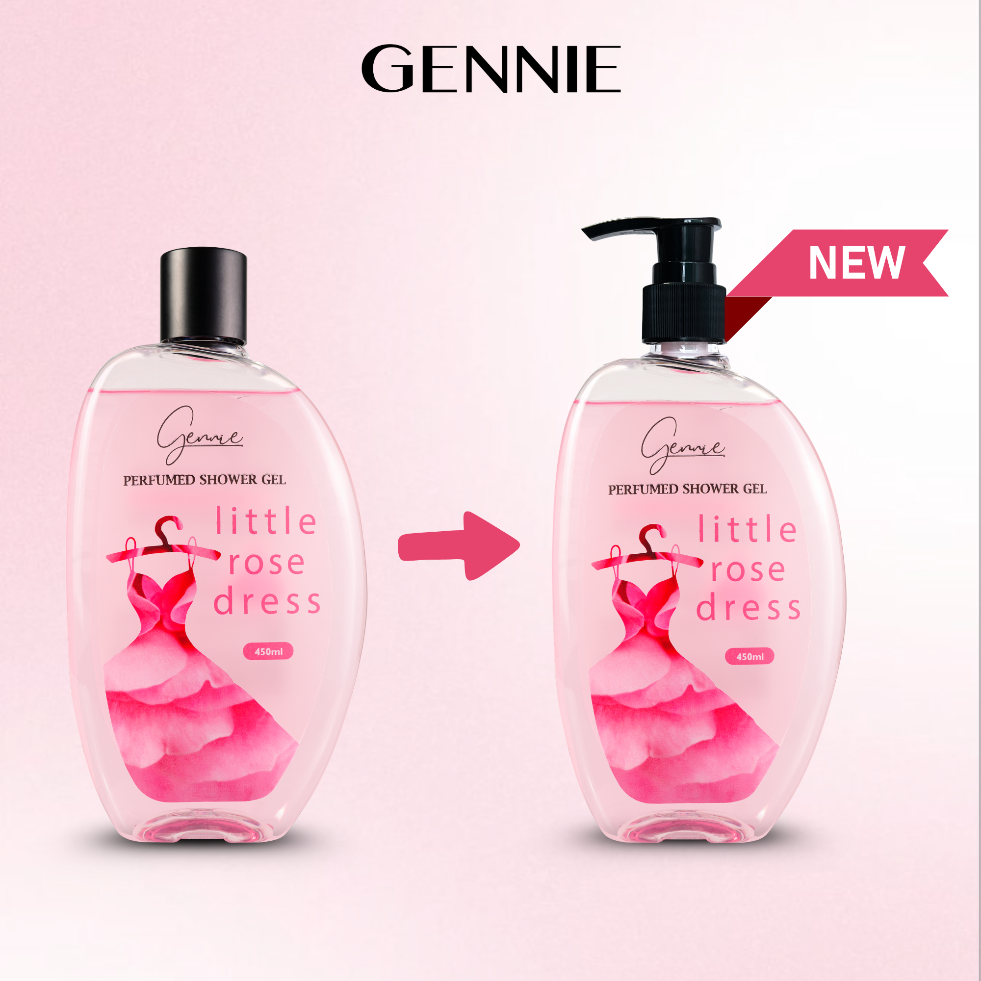 Sữa Tắm Nước Hoa Nữ Dưỡng Da GENNIE LITTLE ROSE DRESS 450ml - 3