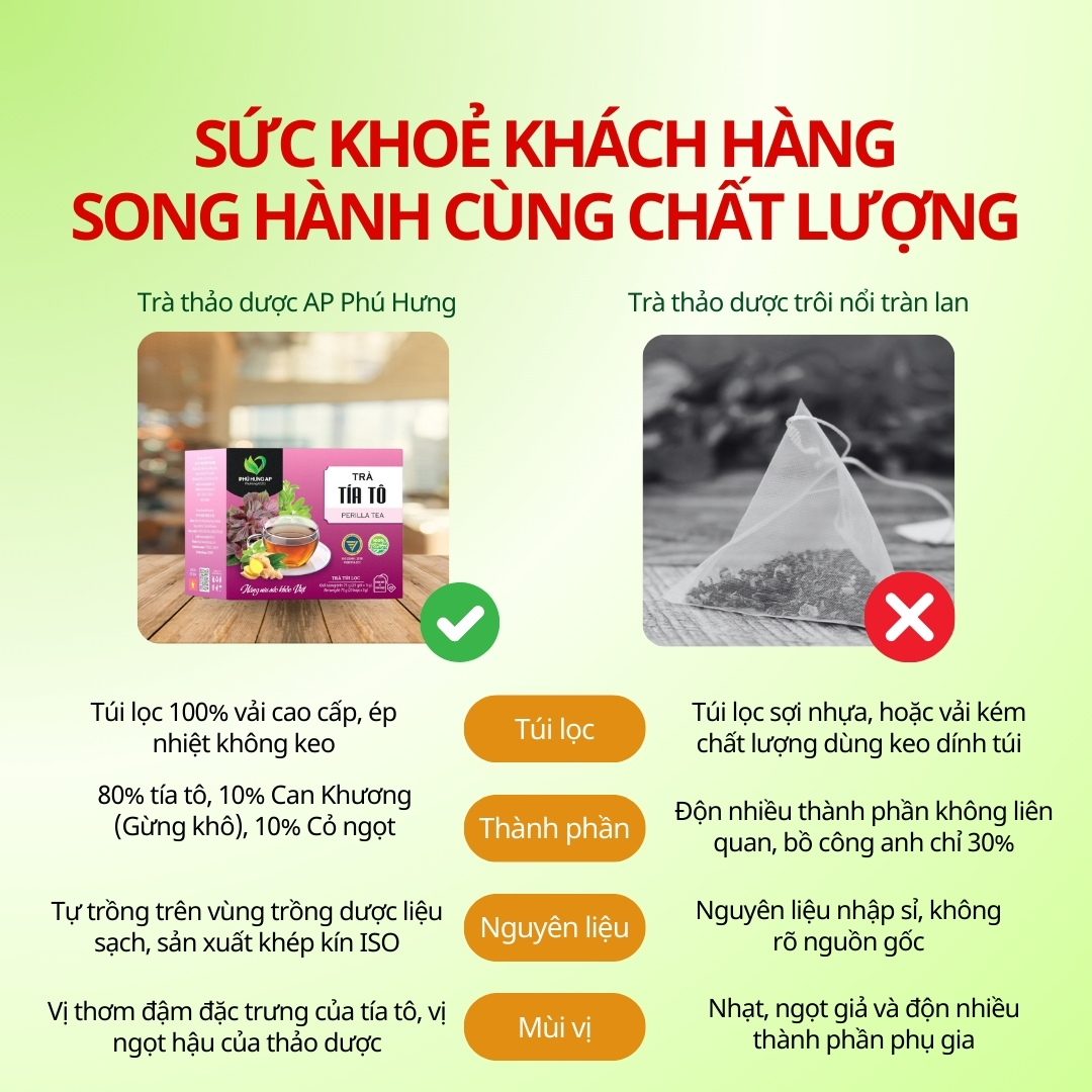 Trà Tía Tô AP PHÚ HƯNG Thảo dược 100% tự nhiên
