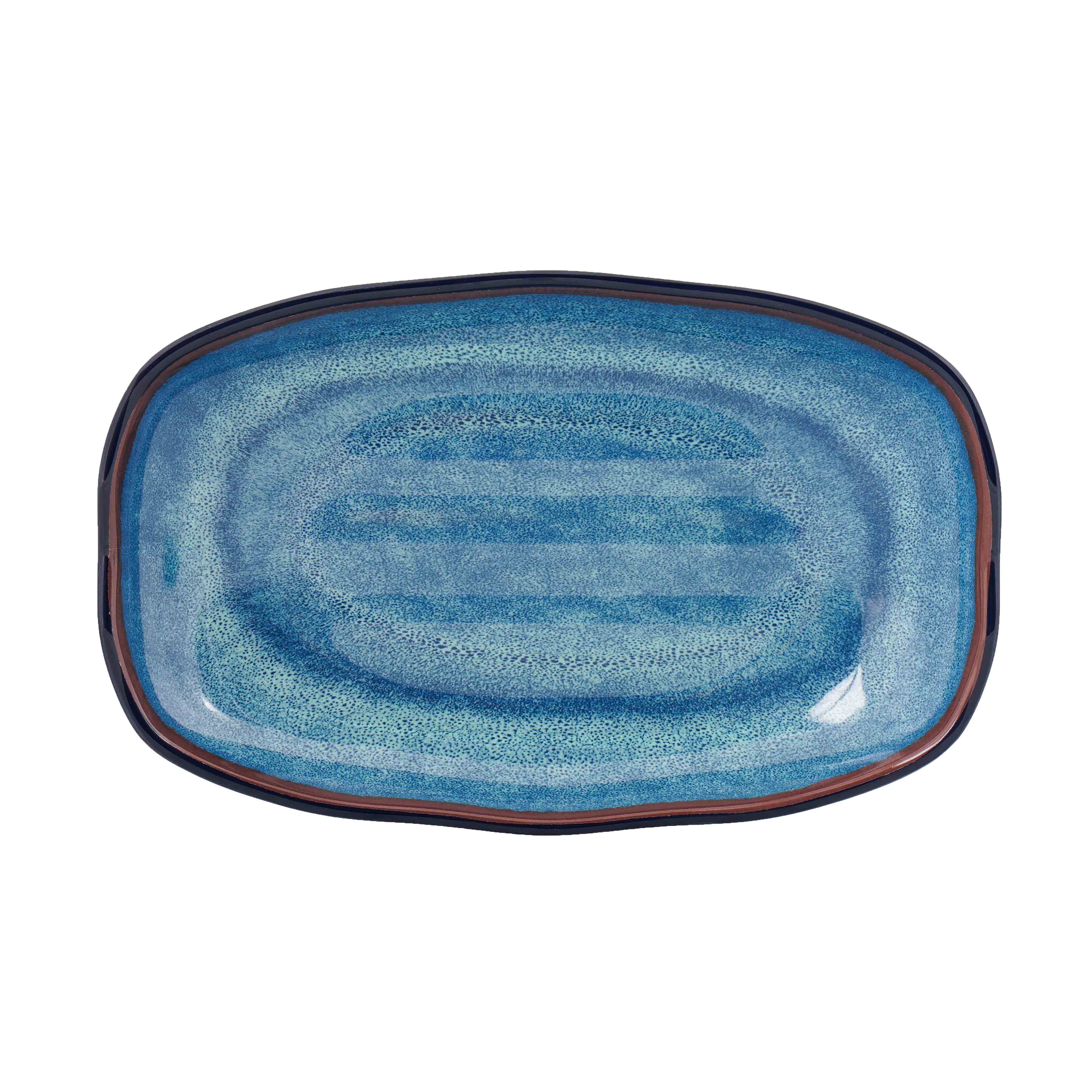 Dĩa Mela xanh loang chữ nhật viền sóng Size 201x126x34_378539_KD3208