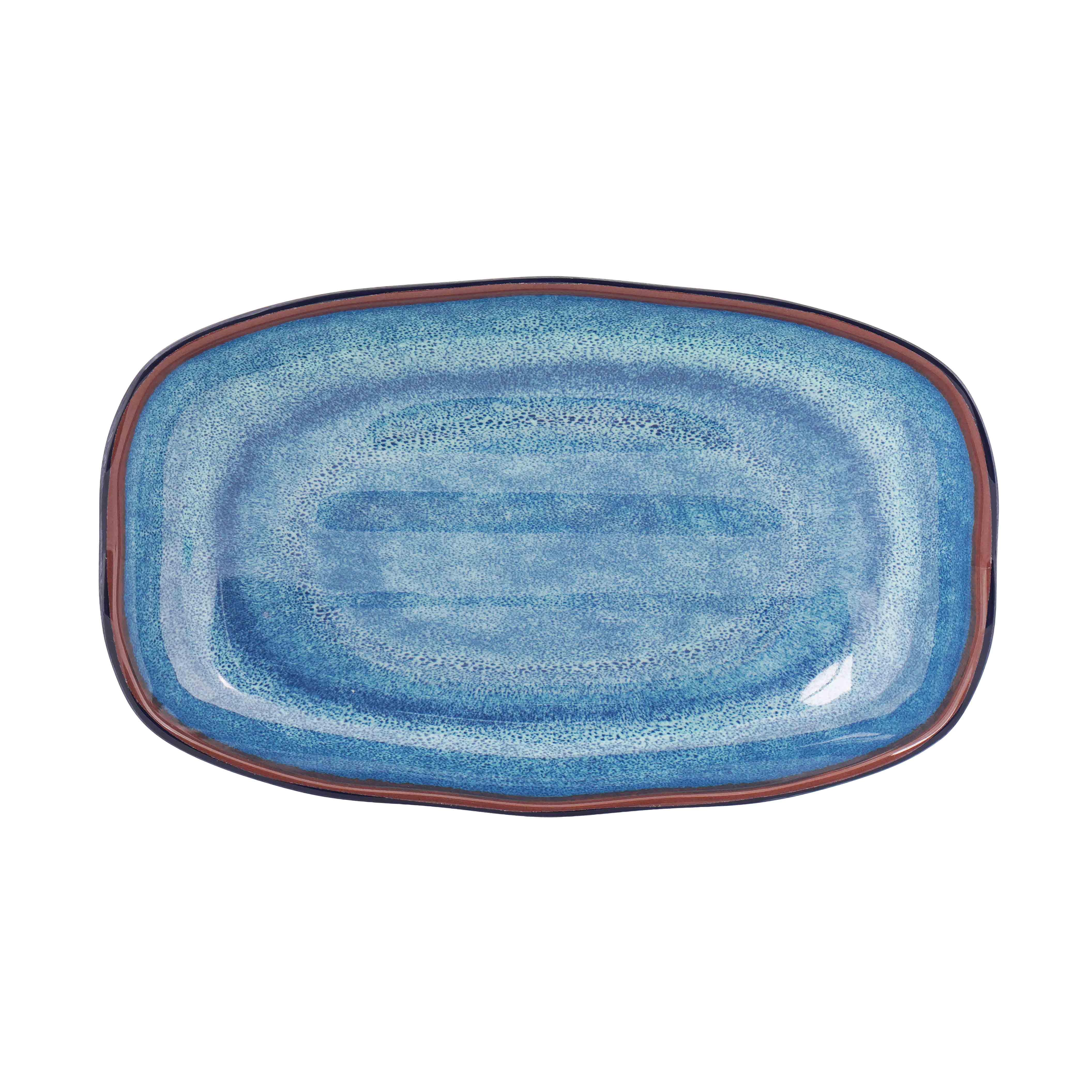 Dĩa Mela xanh loang chữ nhật viền sóng Size 180x110x30_378538_KD3207