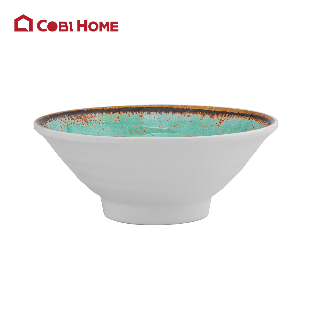 Tô Mela trắng xanh tròn đáy nhỏ Size Ø188x74_378412_33426_Green