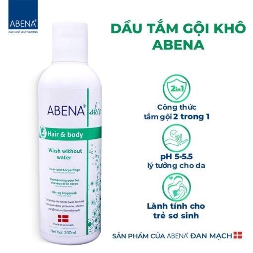 Dầu Gội tắm Khô Abena Hair & Body Wash 200ml