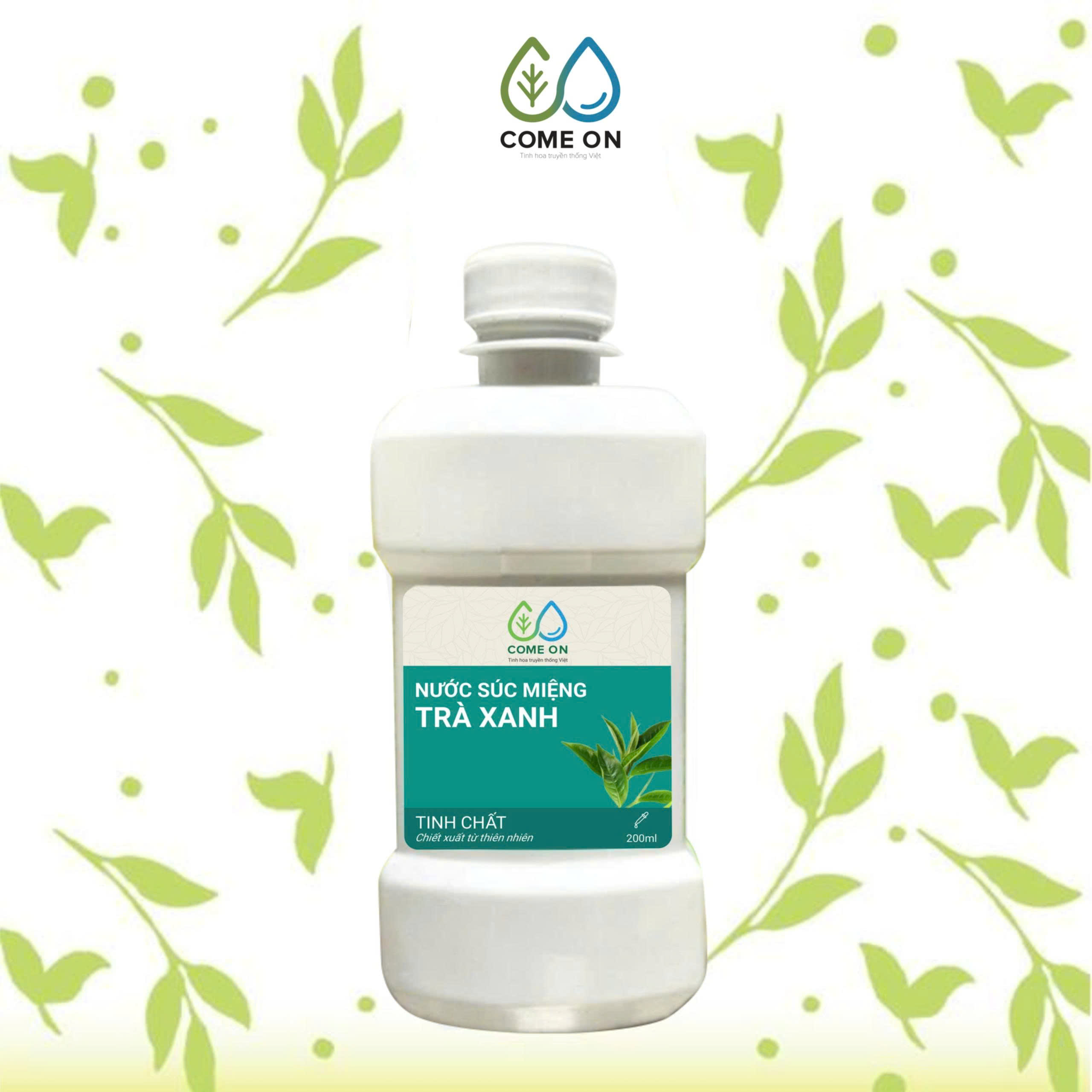 Nước súc miệng trà xanh COME ON sạch miệng, sạch mảng bám, thơm miệng 200ml