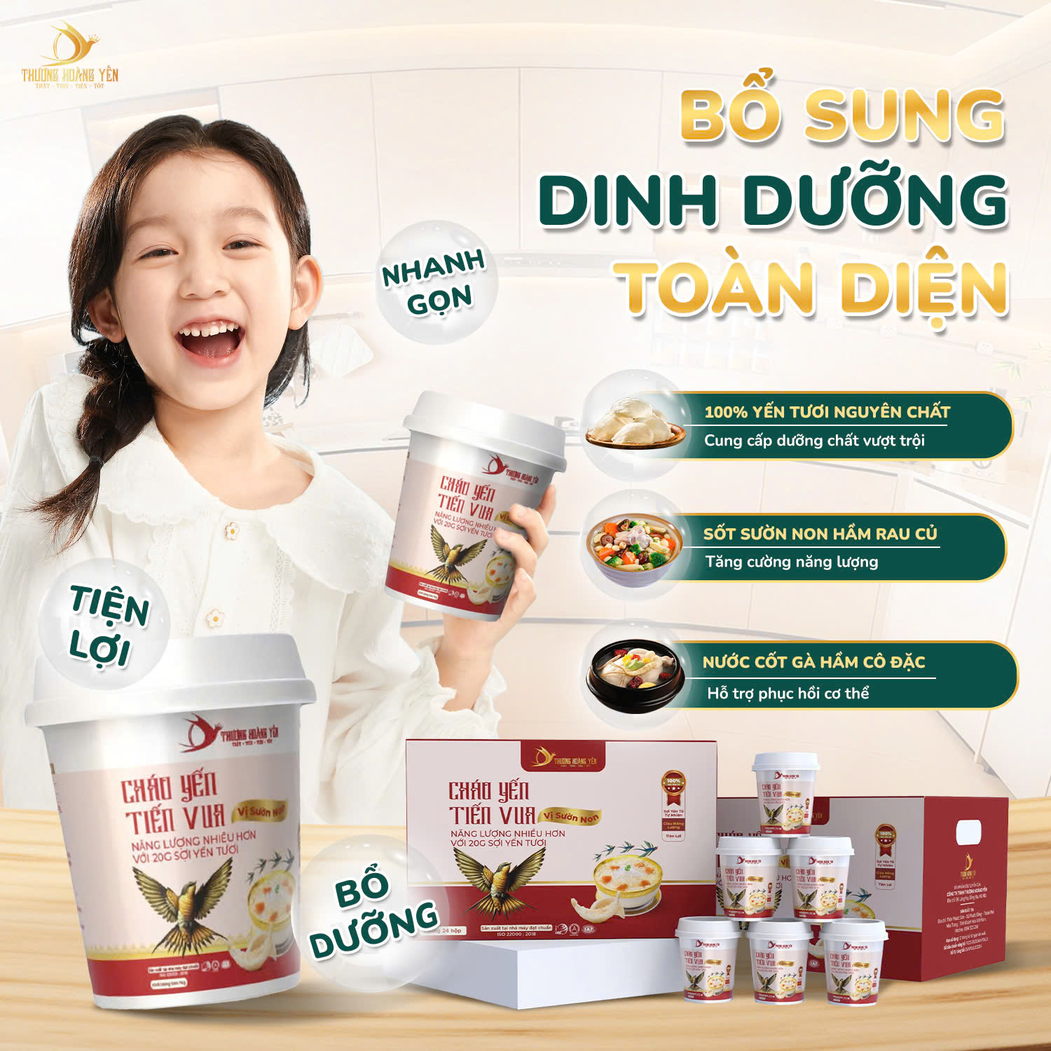 Thùng 24 cốc Cháo yến tiến vua vị sườn non THƯỢNG HOÀNG YẾN 20gr - 3