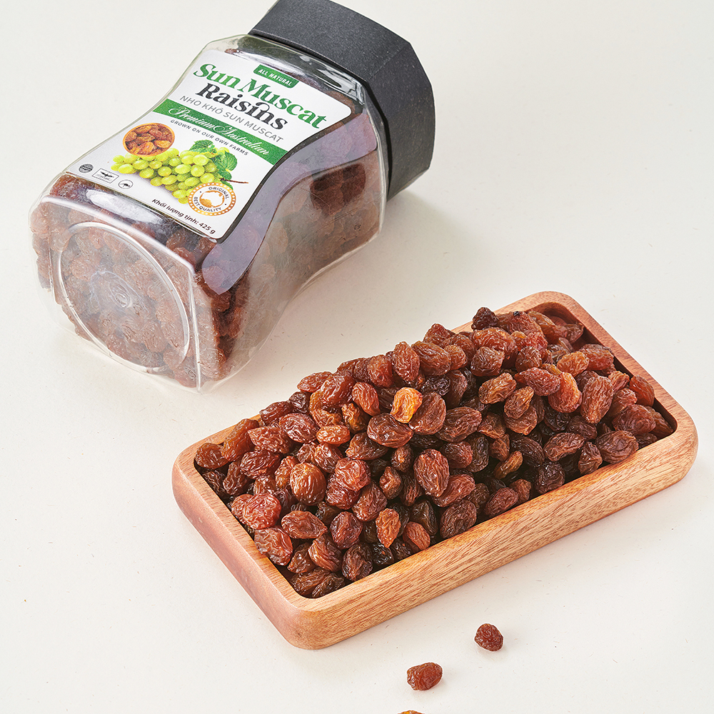Nho khô Sun Muscat nhập khẩu Úc (hộp 425g)