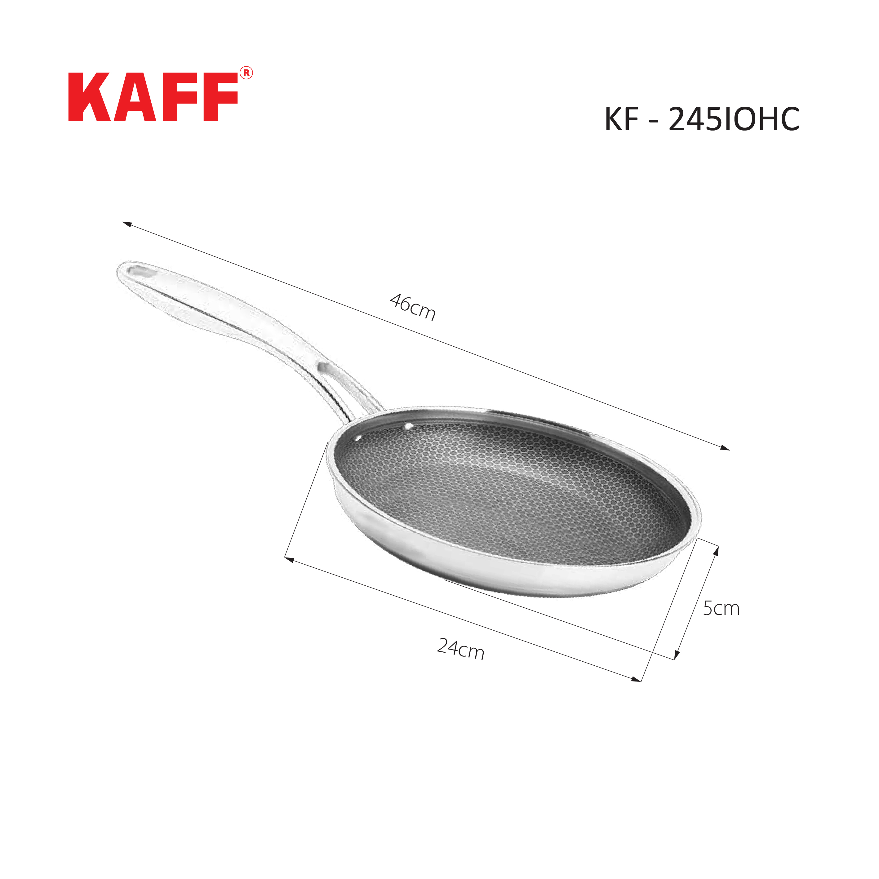 Chảo inox đáy tổ ong chống dính KAFF KF - 245IOHC - 3
