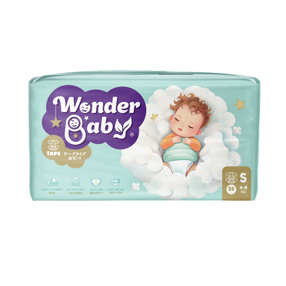 Tã dán Wonder Baby - Size S (56 miếng) - Phân phối chính hãng
