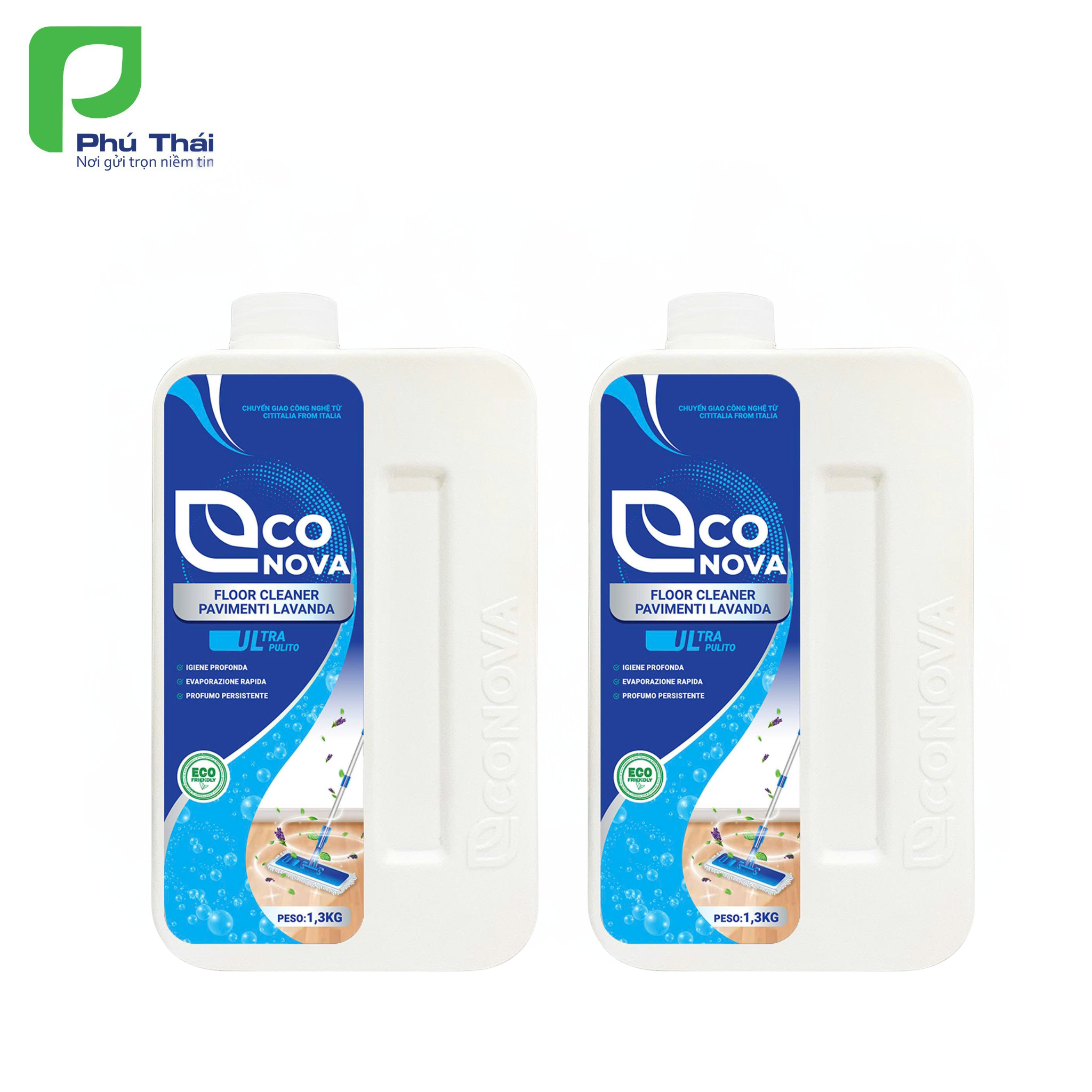 Combo 02 Nước lau sàn oải hương Econova - Floor Cleaner Pavimenti Lavanda