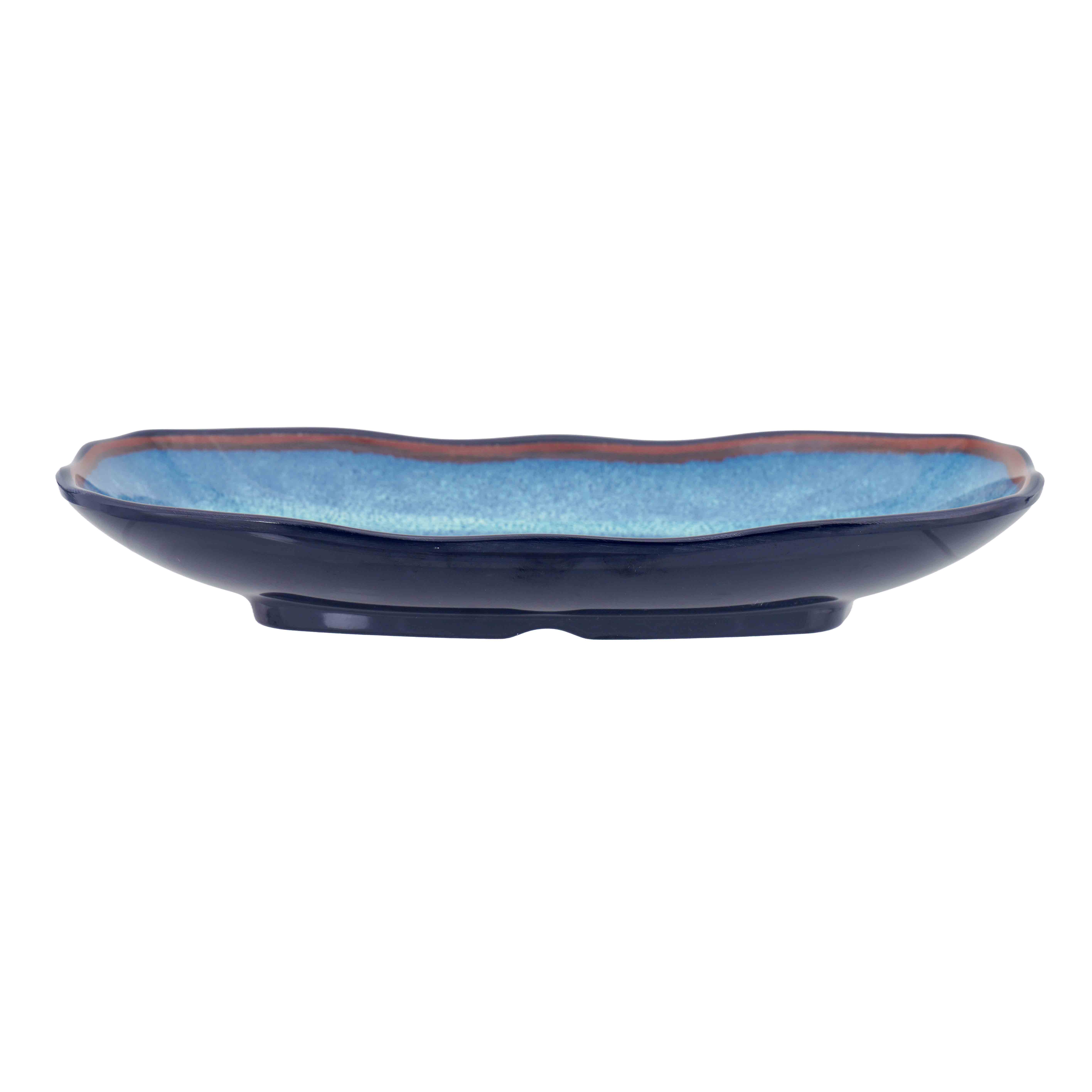 Dĩa Mela xanh loang chữ nhật viền sóng Size 201x126x34_378539_KD3208