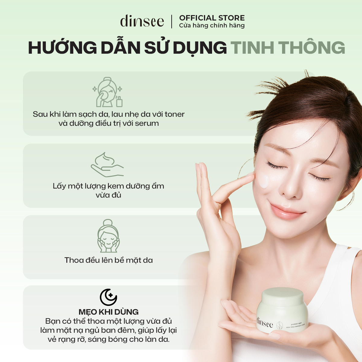Kem Dưỡng Ẩm Thuần Chay Thiên Sơn Tuyết Liên - Dinsee Premium Vegan Snow Lotus Moisture Cream (50ml) - 6