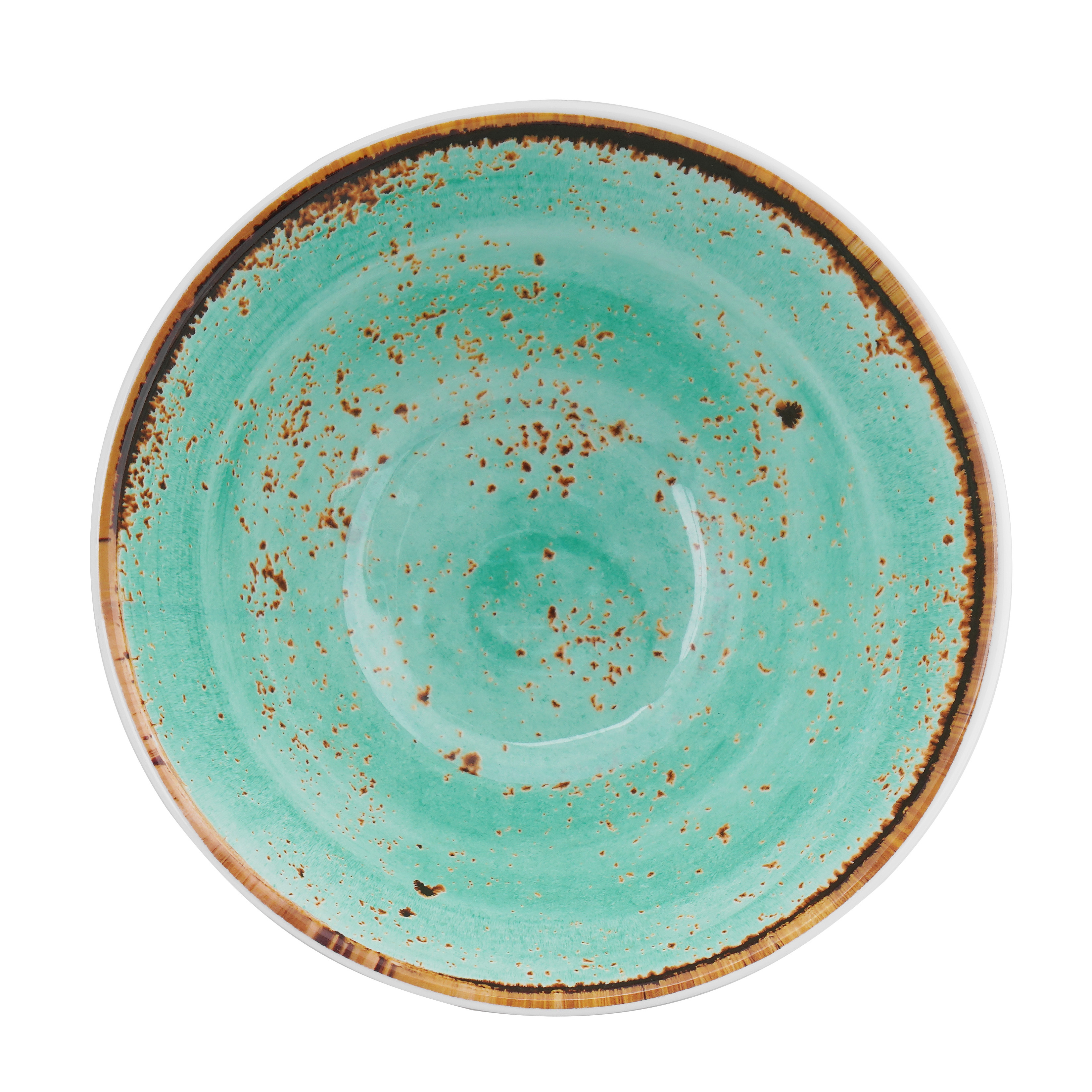 Tô Mela trắng xanh tròn đáy nhỏ Size Ø188x74_378412_33426_Green - 3