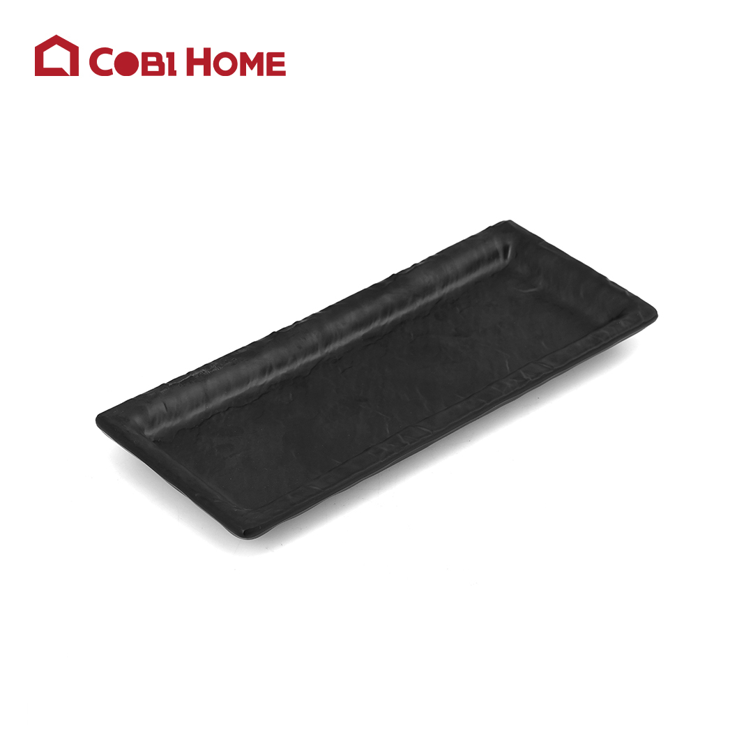 Dĩa Mela đen bóng chữ nhật dài_378503
