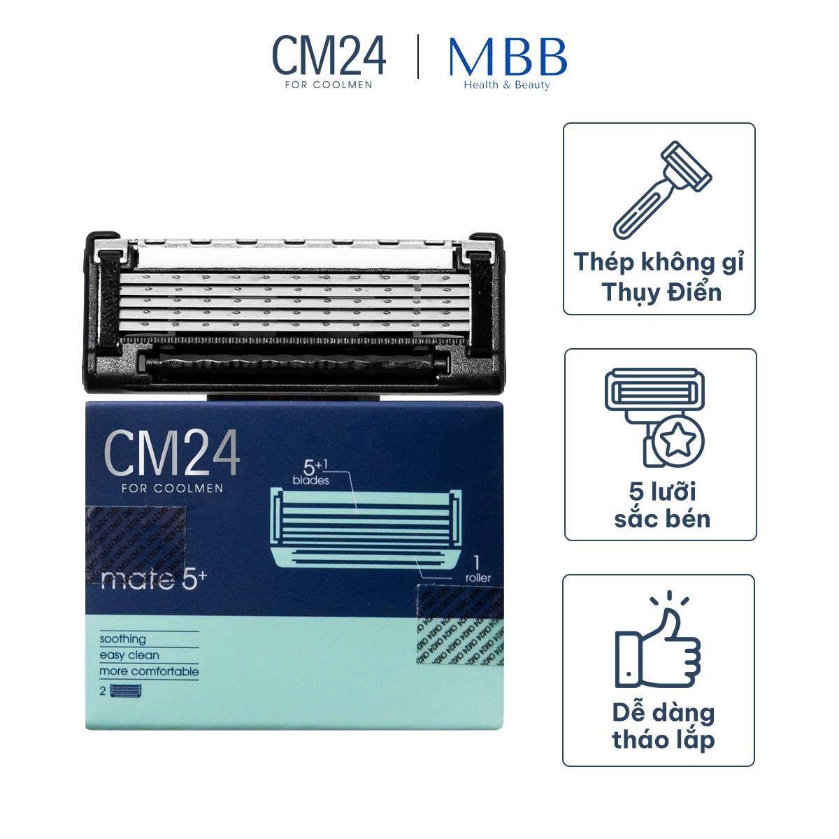 Bộ 2 lưỡi dao cạo râu CM24 5+ Kit - Phân phối chính hãng