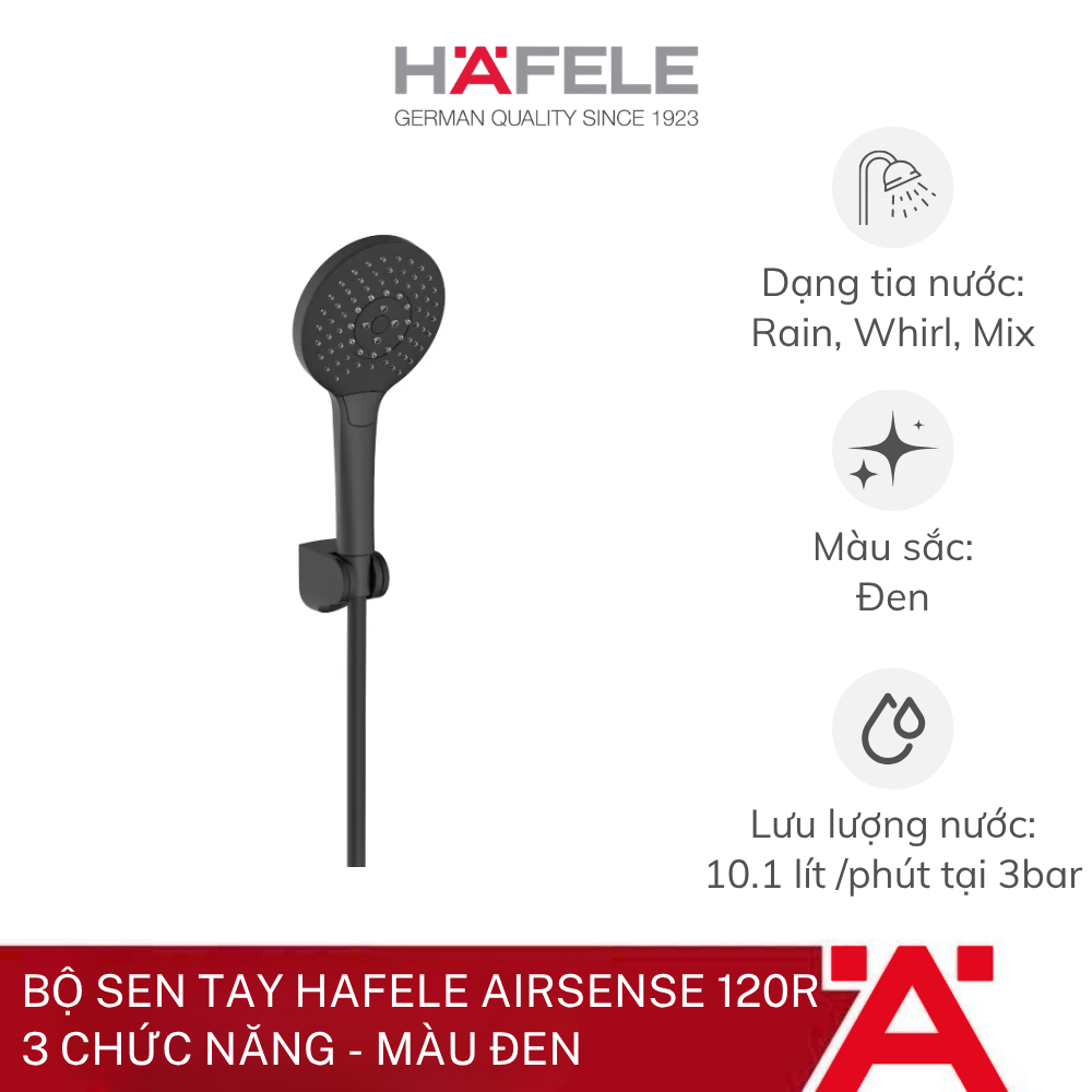 Bộ sen tay Hafele - AirSense 120R 3 chức năng 485.60.052 - Phân phối chính hãng