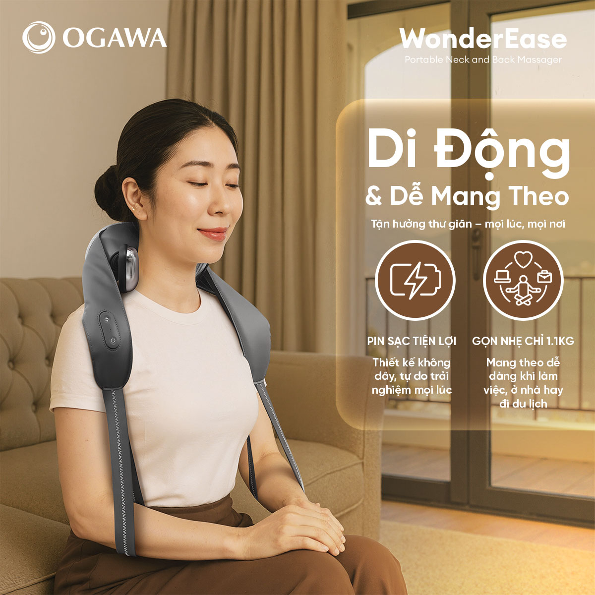 Máy massage cổ vai gáy WonderEase (OL-0843), hiệu Ogawa
