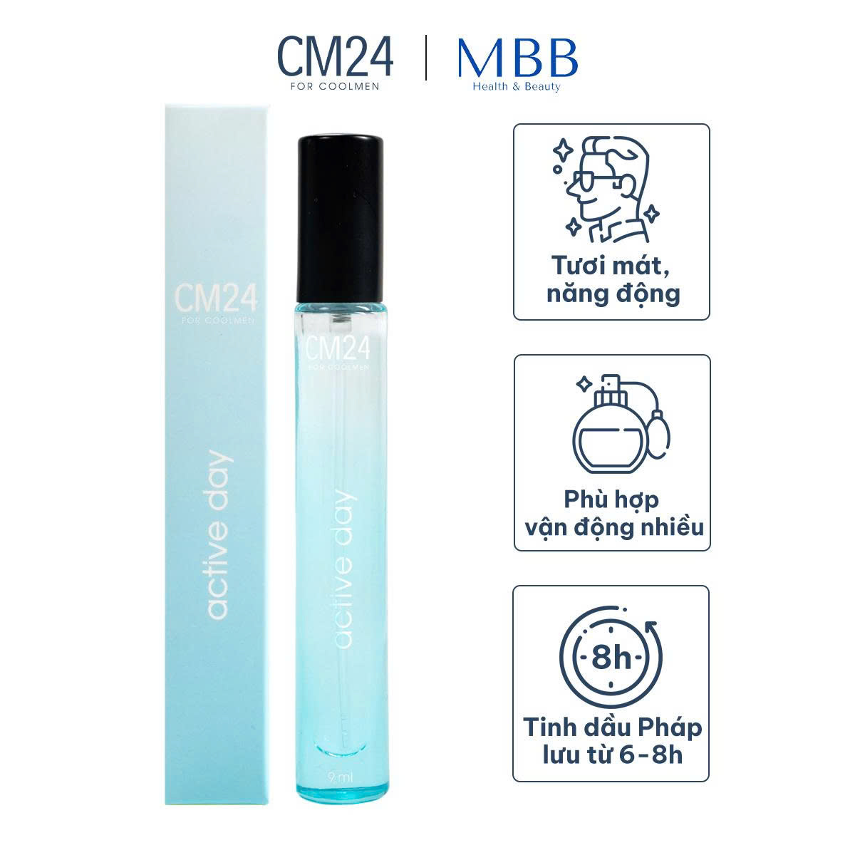 Nước hoa nam CM24 Active Day lưu hương 6-8h 9ml