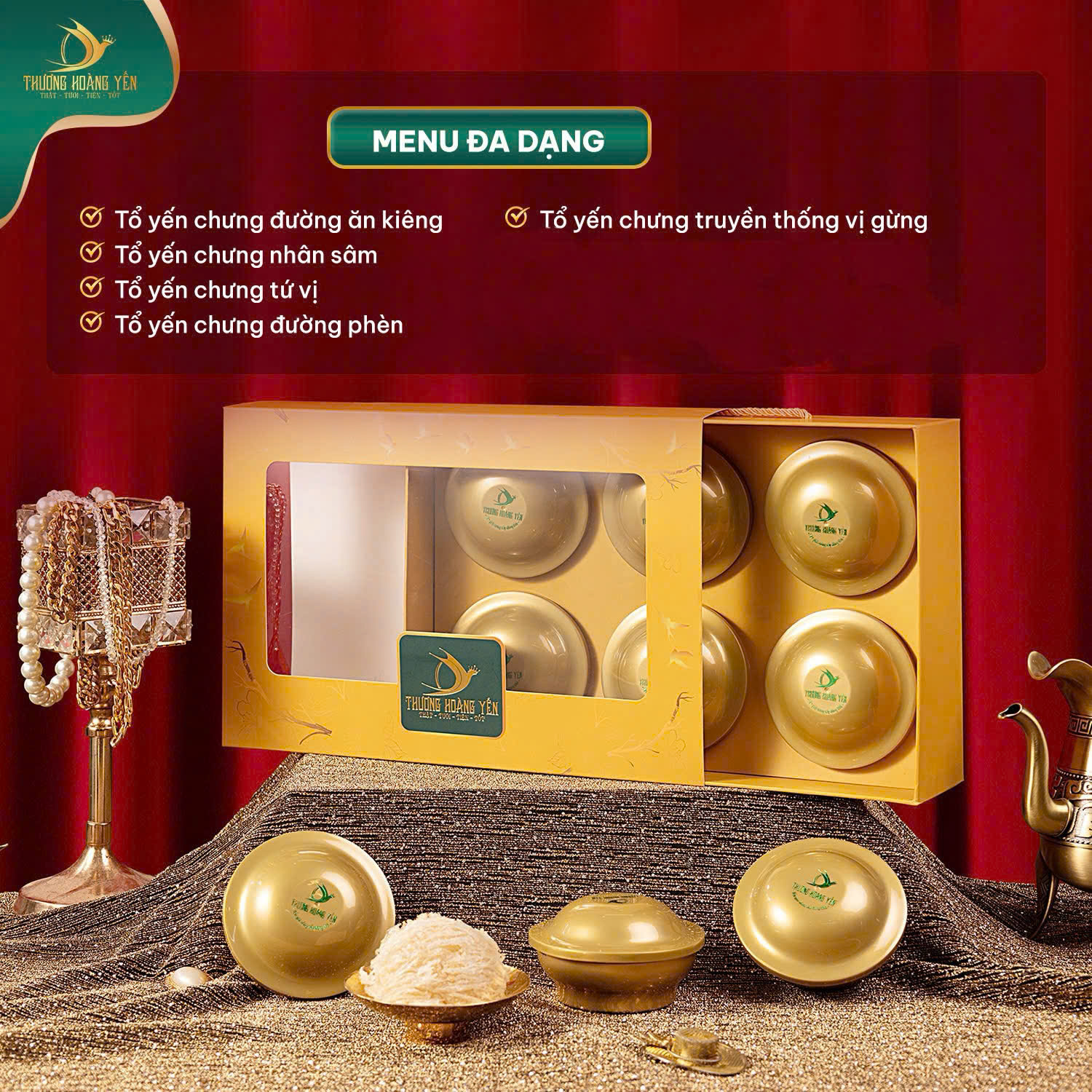 SET 6 Yến chưng Ăn liền mix vị Truyền Thống - THƯỢNG HOÀNG YẾN 140gr - 2
