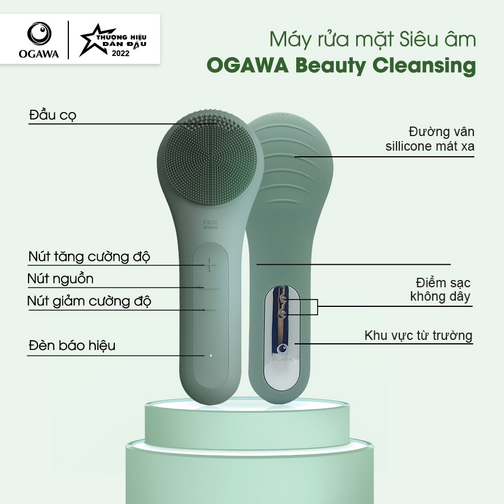Máy rửa mặt Siêu âm OGAWA Beauty Cleansing OB119 - Massage sâu, loại sạch bụi bẩn bã nhờn
