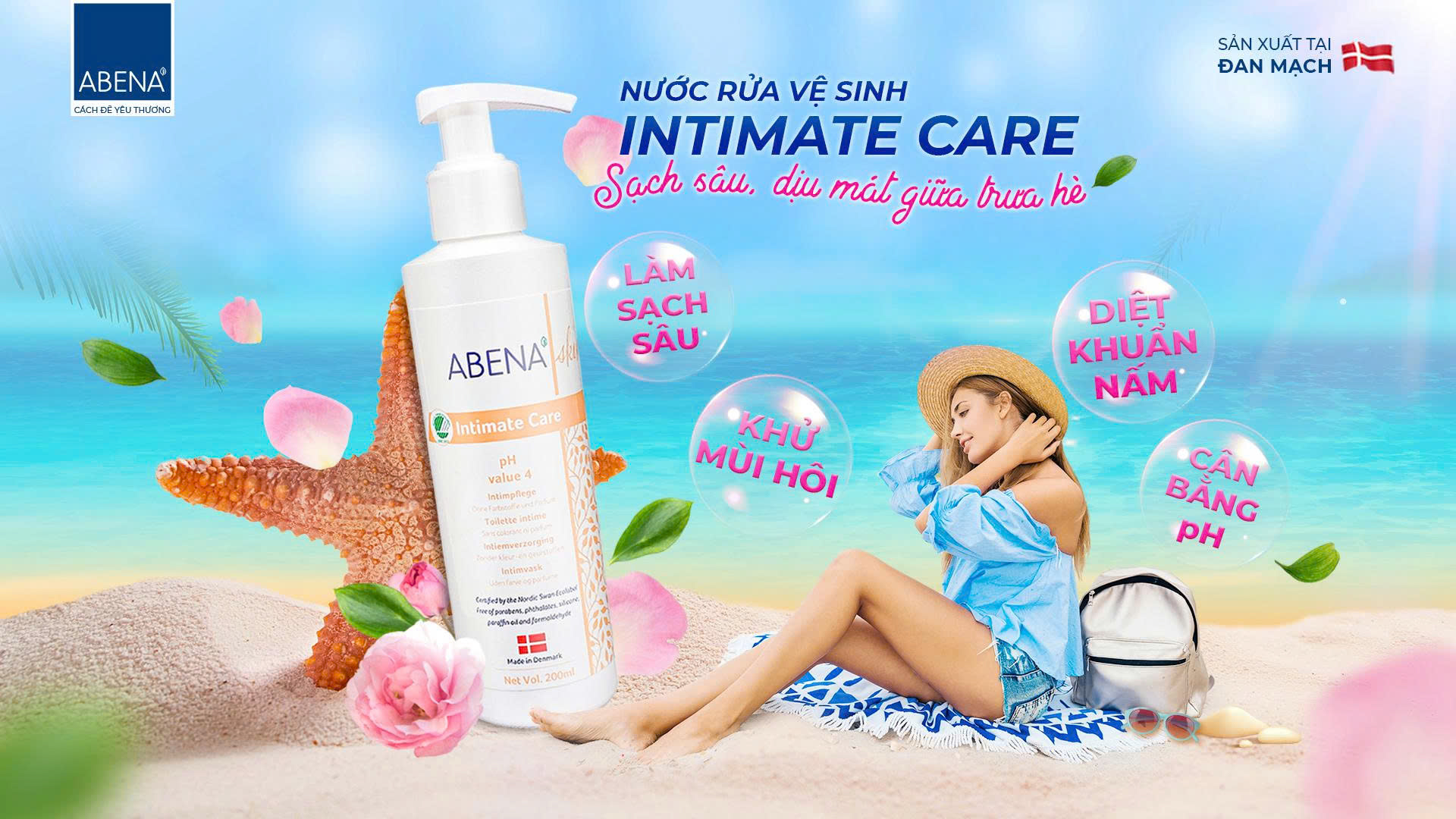 Nước rửa vệ sinh phụ nữ Abena Intimate Care 200ml