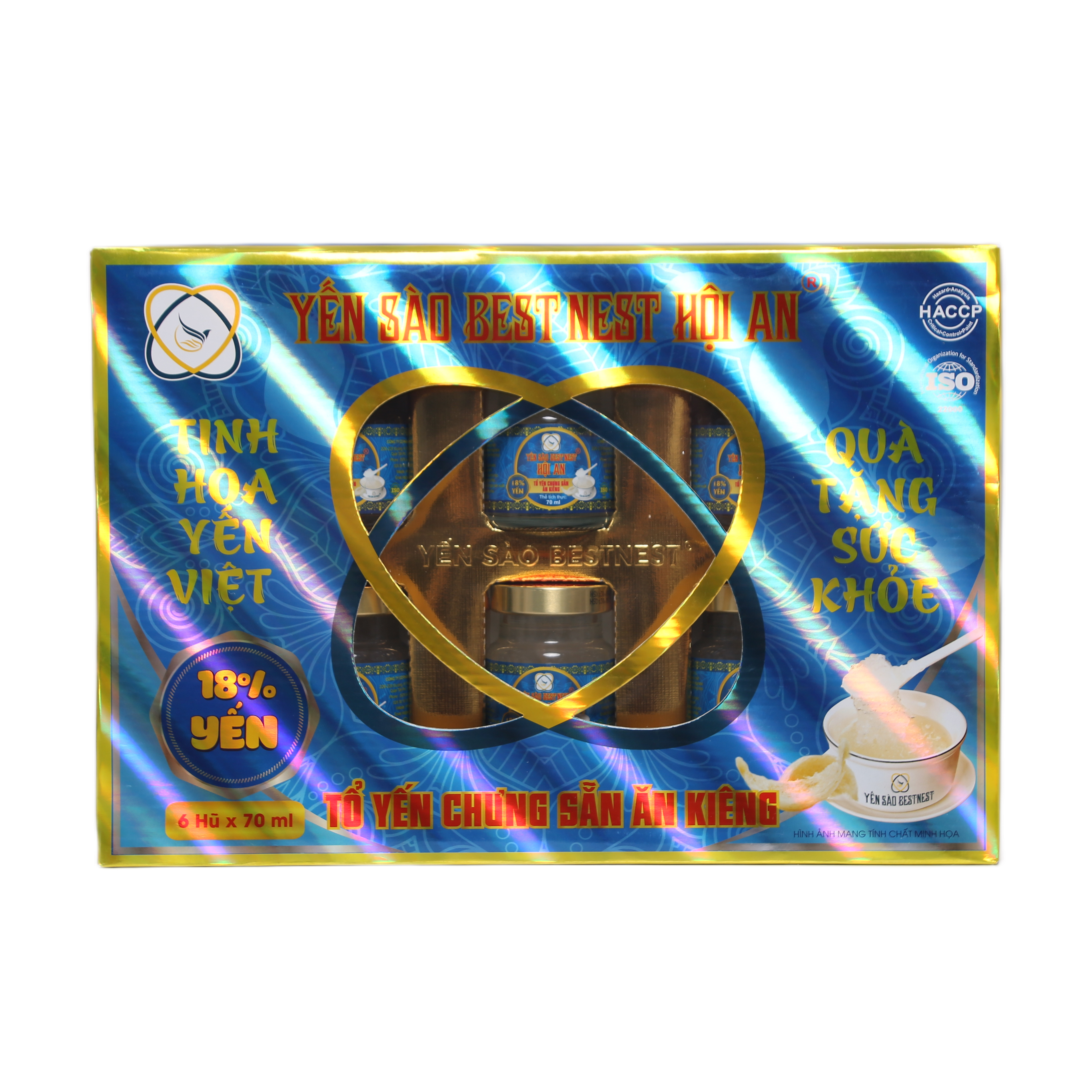 Lốc 6 hũ Tổ yến chưng sẵn BESTNEST HỘI AN 18% Ăn Kiêng - Phân phối chính hãng
