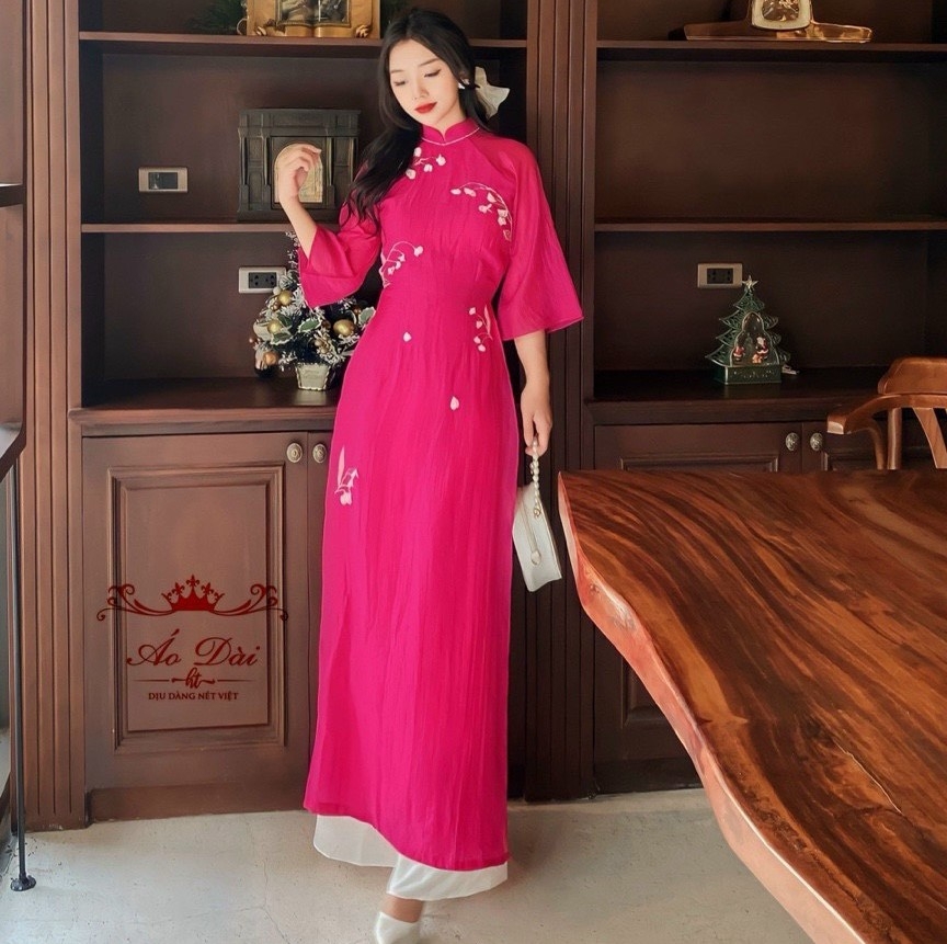 Set Áo dài Voan thêu Ý Nhiên-duoc-ban-tai-Siêu Thị Ánh Nguyệt