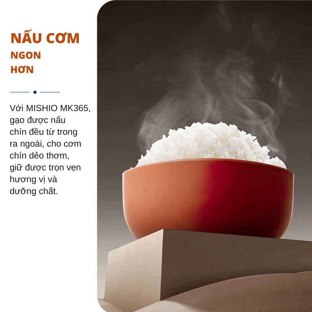 Nồi cơm điện lòng sứ dưỡng sinh Mishio MK365 (0.8L)