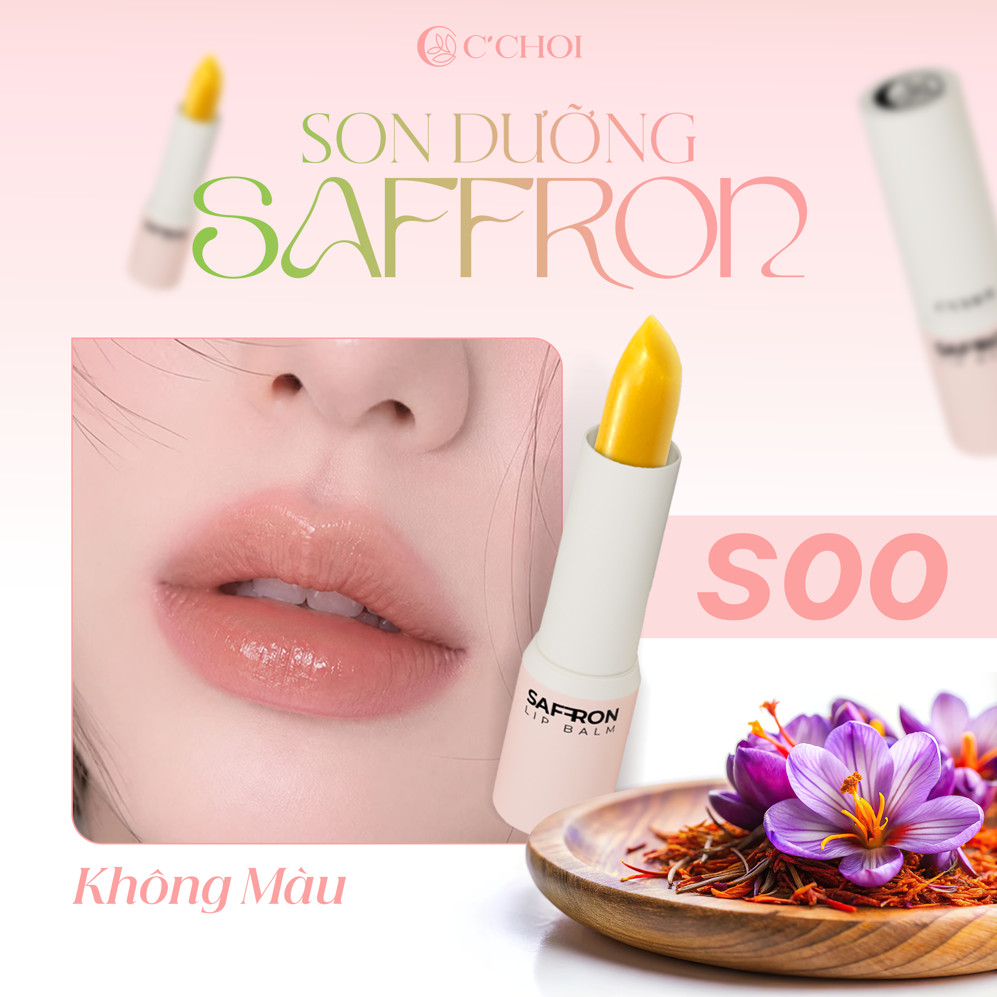 Son Dưỡng Saffron C’Choi Không Màu - Phân phối chính hãng